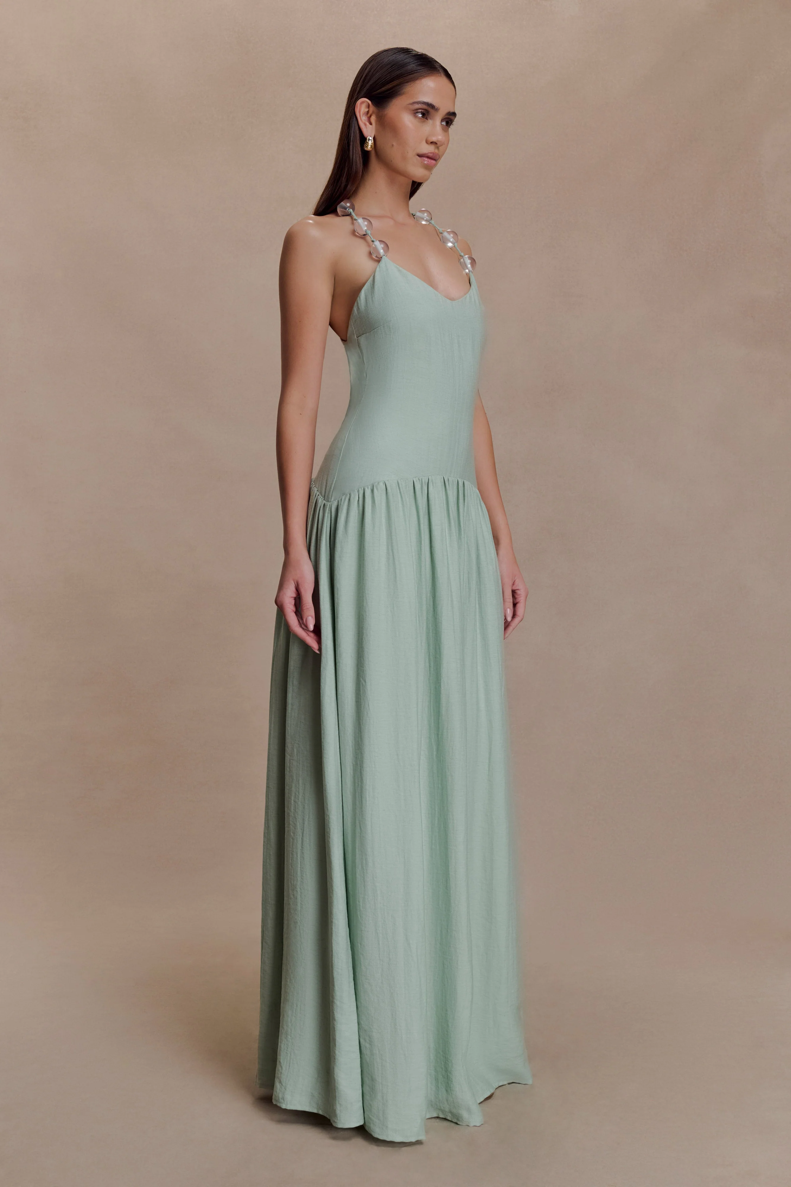 Darling Linen Maxi Dress - Sage - Image 4