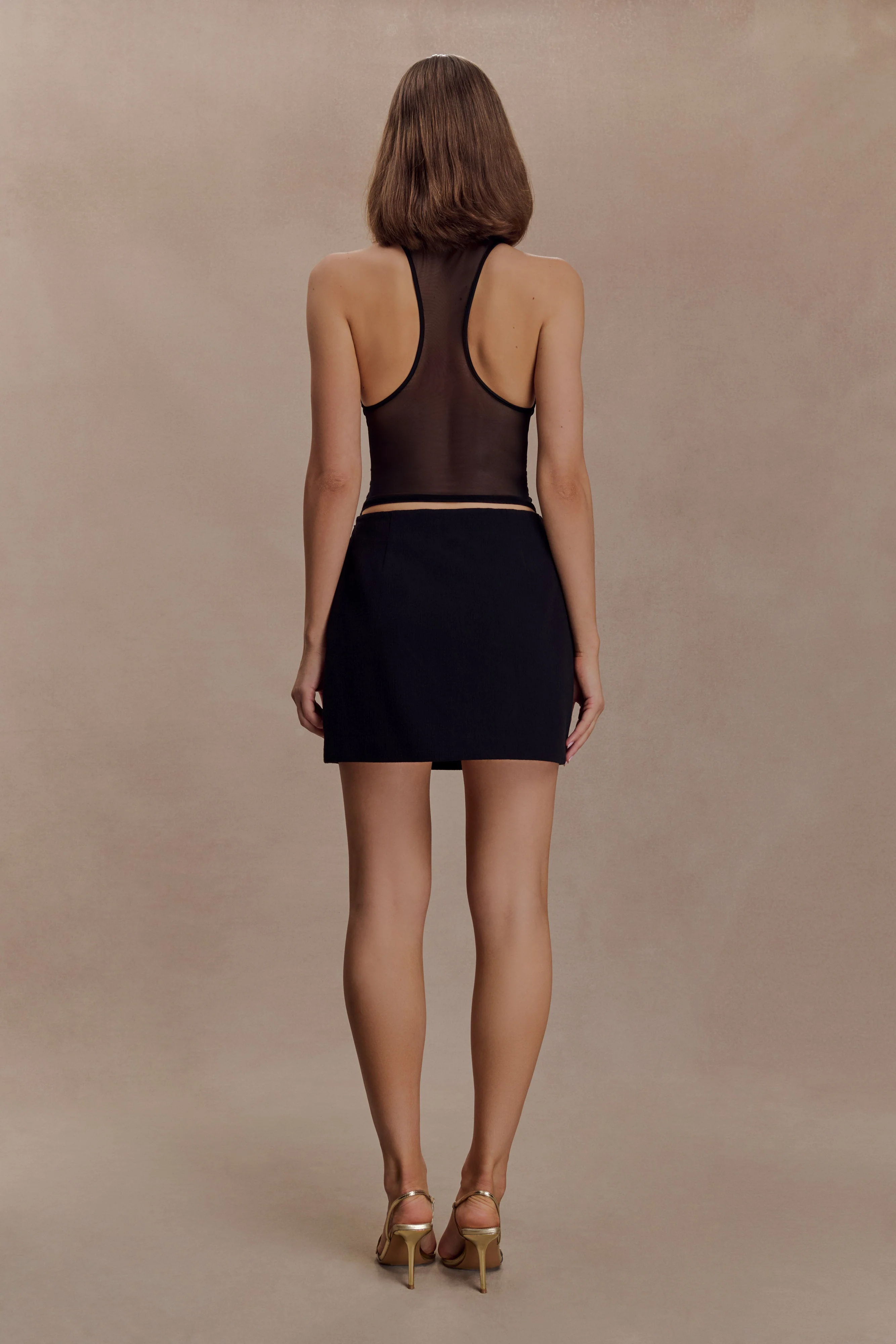 Dayana Cotton Mini Skirt - Black - Image 5