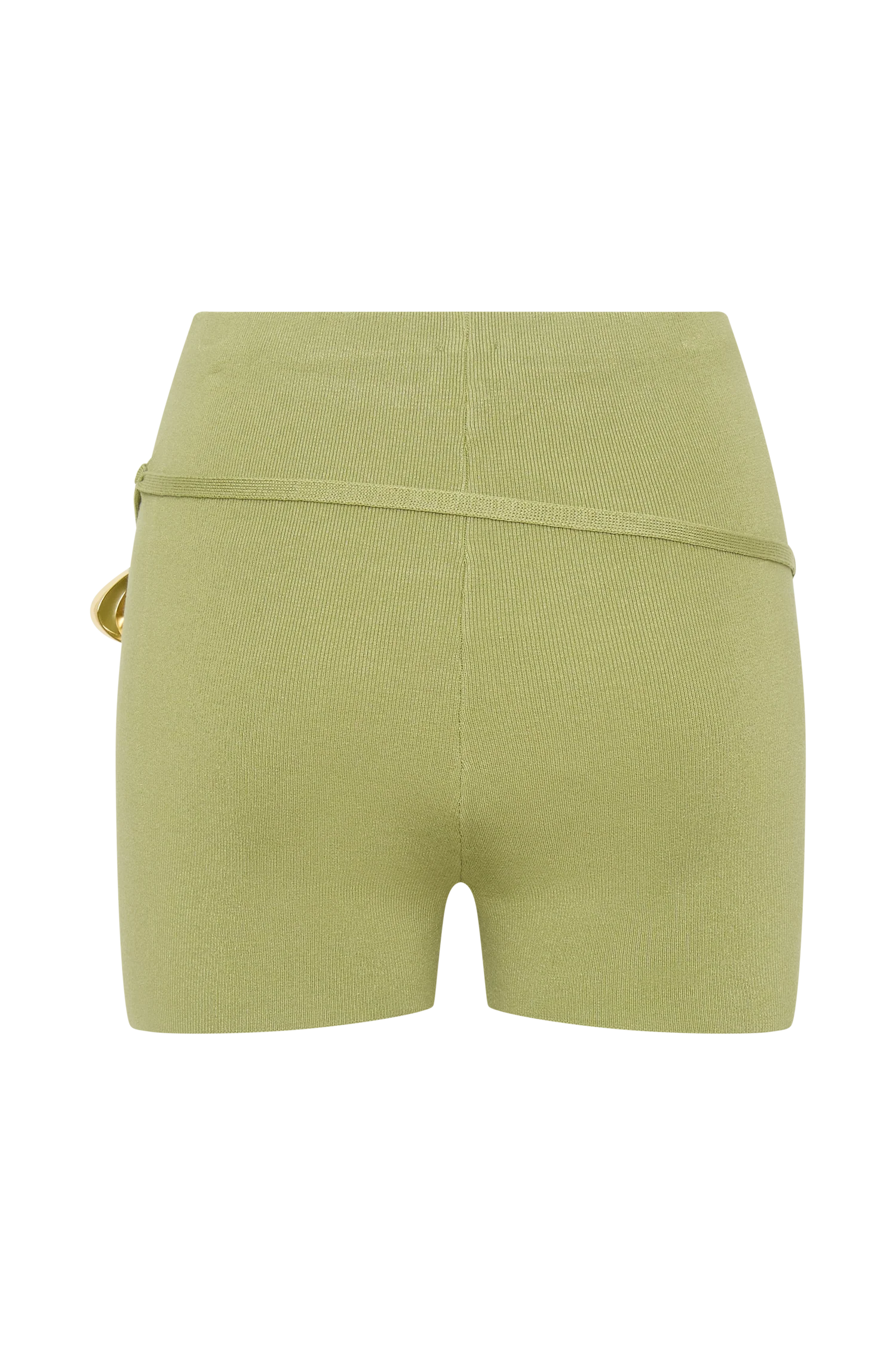 Dimitri Mini Knit Shorts With Belt - Light Olive - Image 8