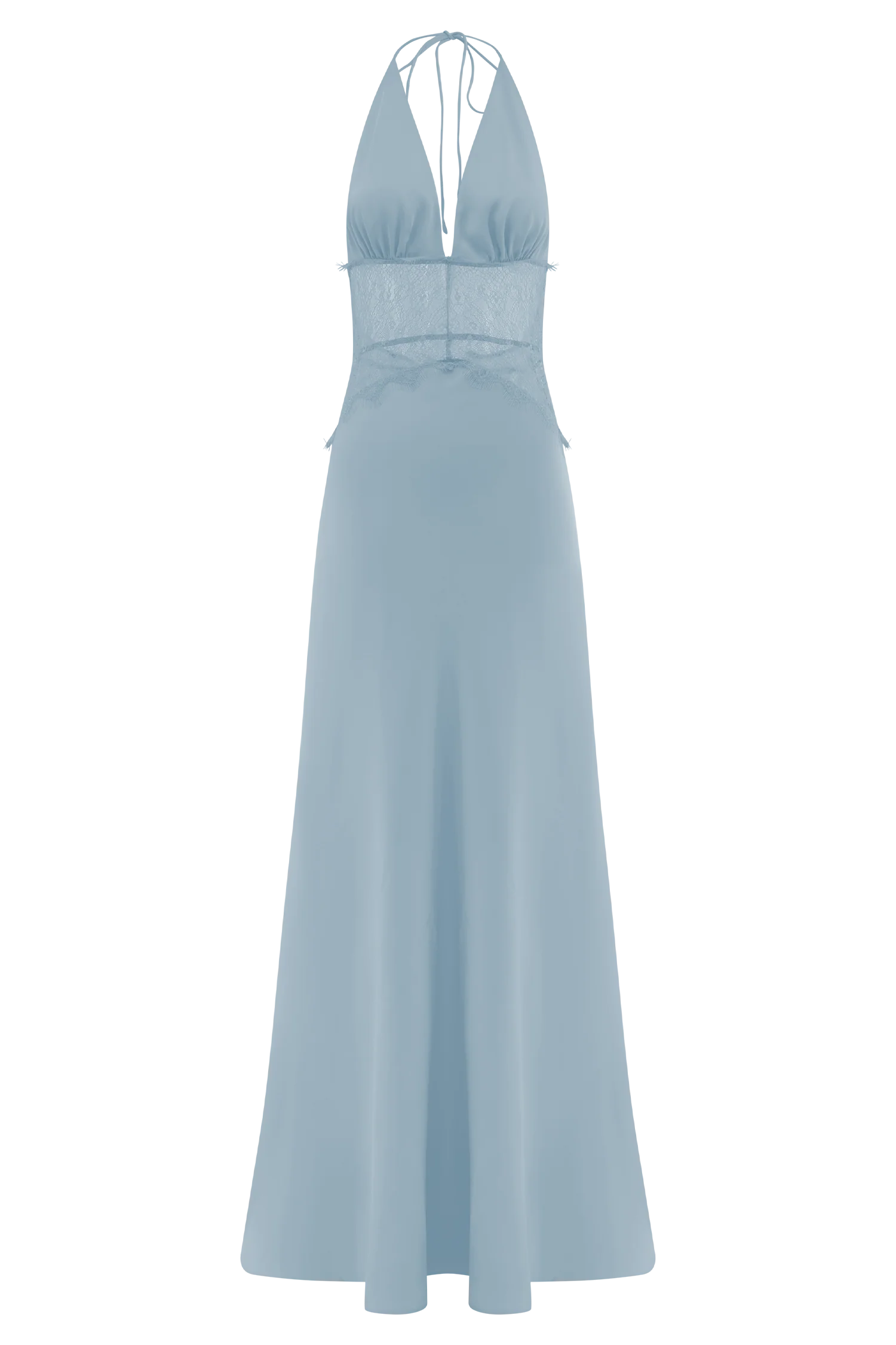 Dinah Lace And Satin Maxi Dress - Cornflower Blue - Image 7