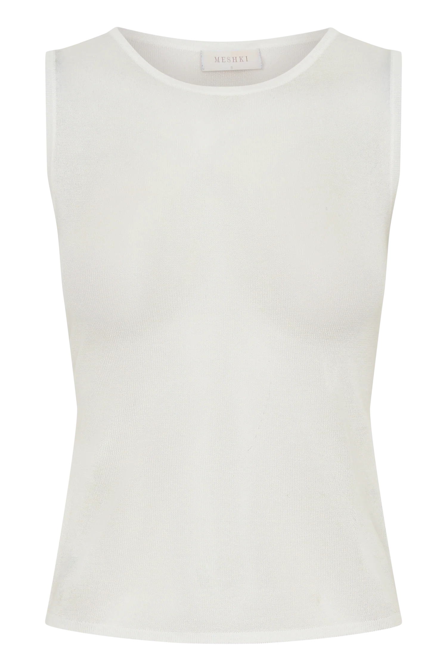 Dollie Sheer Knit Tank Top - Ivory - Image 13