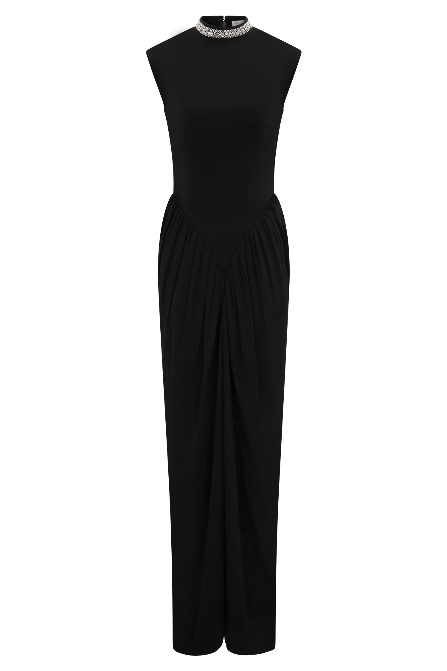 Elisa Diamante Neck Maxi Dress - Black - Image 11