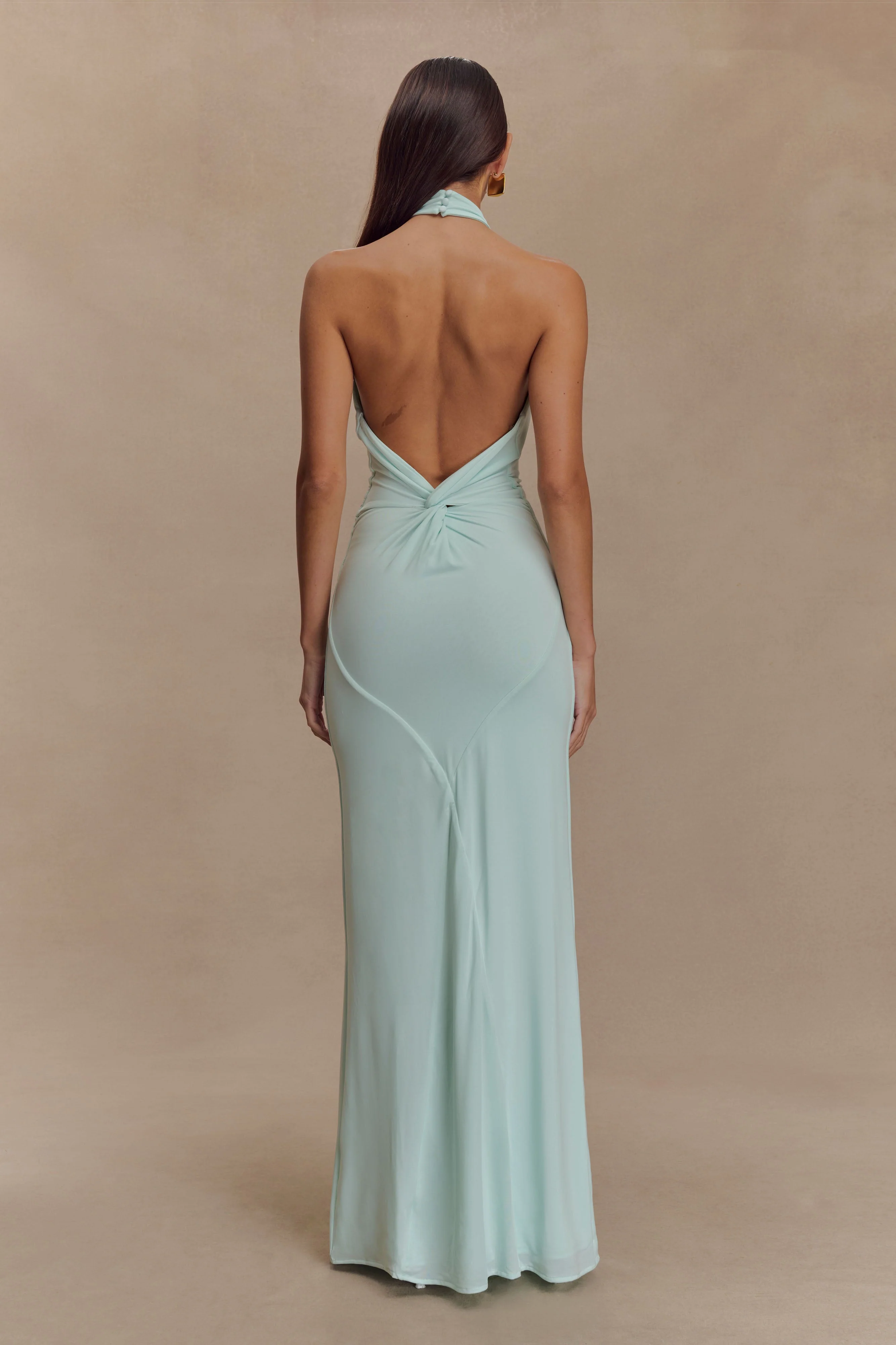 Elyna Slinky Halter Maxi Dress - Lagoon - Image 4