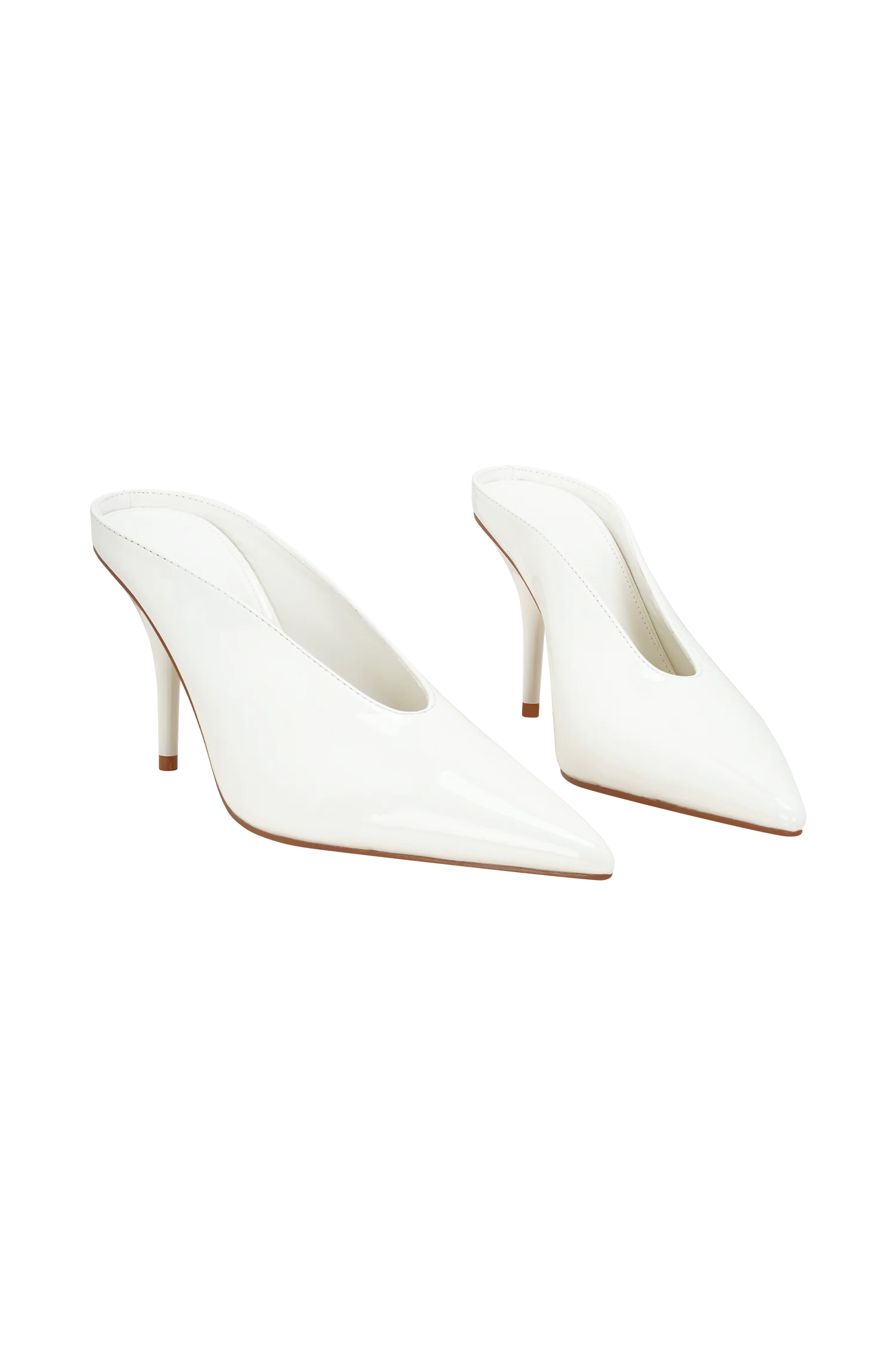 Emerson Patent Faux Leather Point Heel - Ivory - Image 9