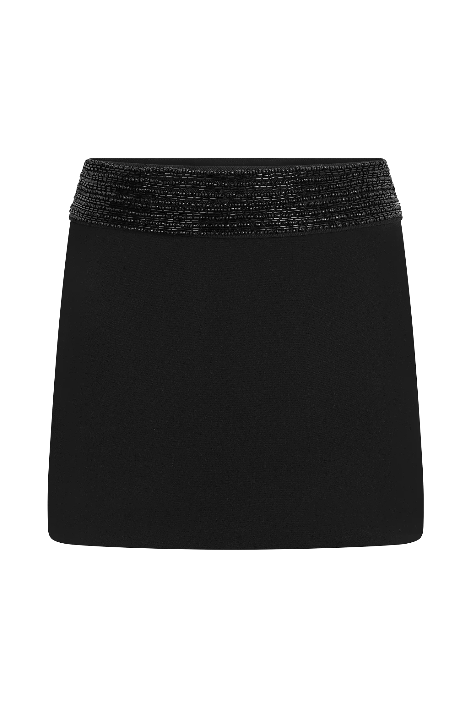 Emilia Beaded Waistband Mini Skirt - Black - Image 12
