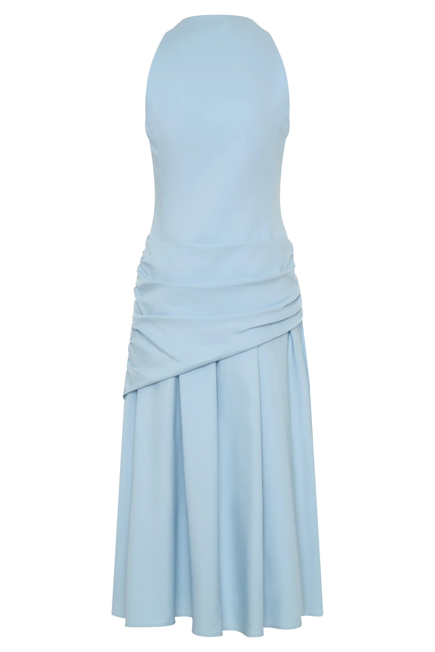 Emily Wrapped Waist Midi Dress - Sky Blue - Image 10