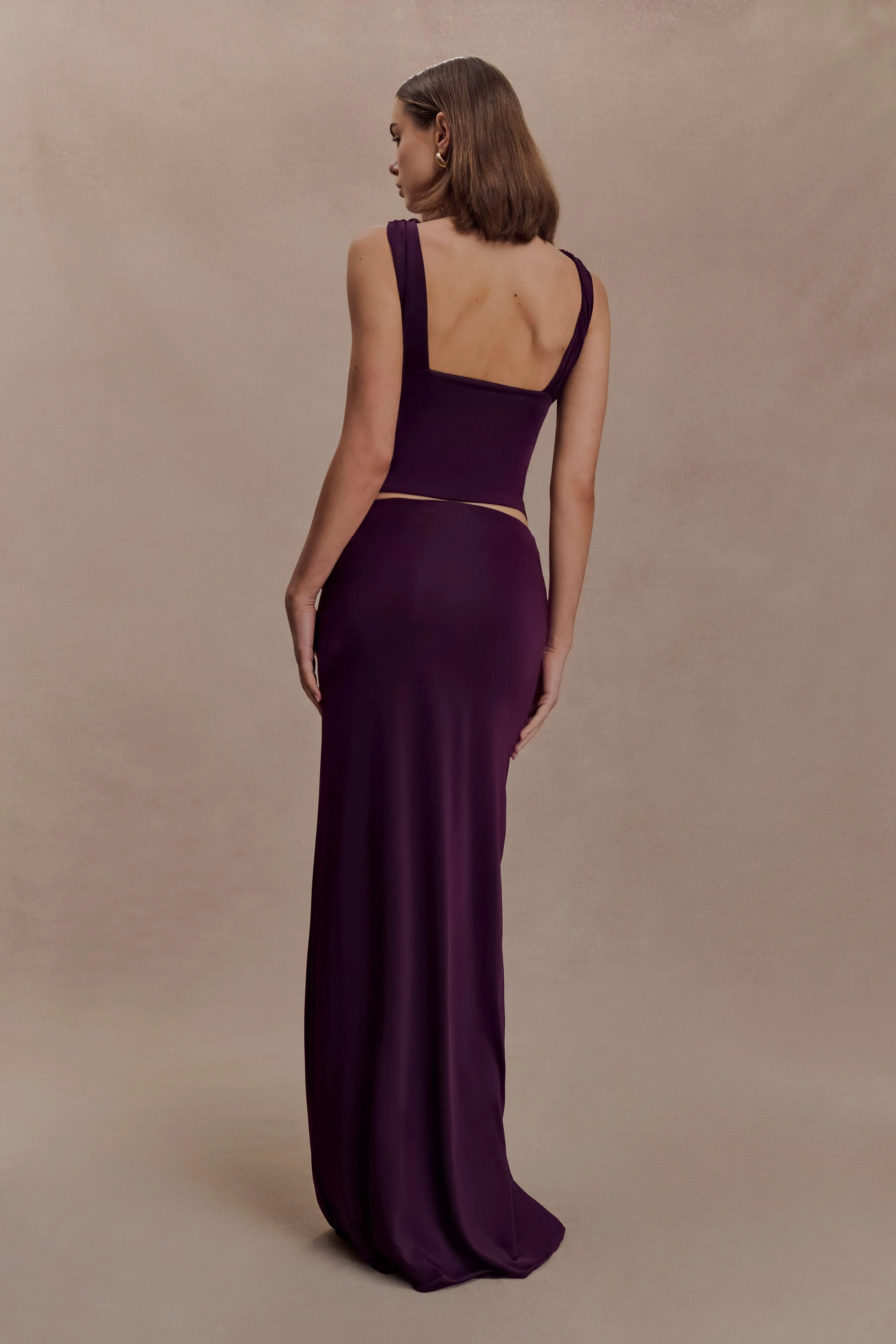 Erina Slinky Open Back Top - Aubergine - Image 5