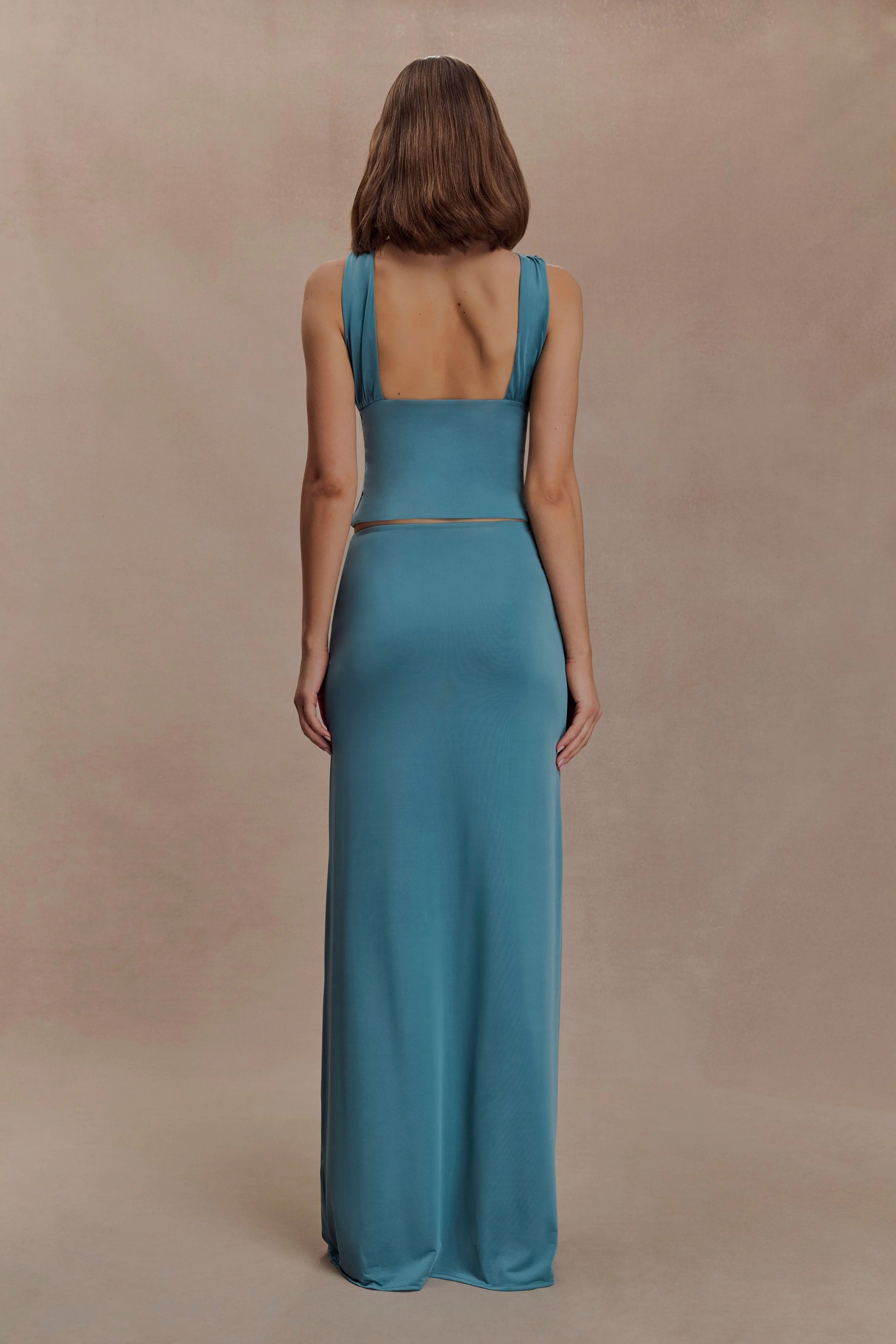 Erina Slinky Open Back Top - Teal - Image 6