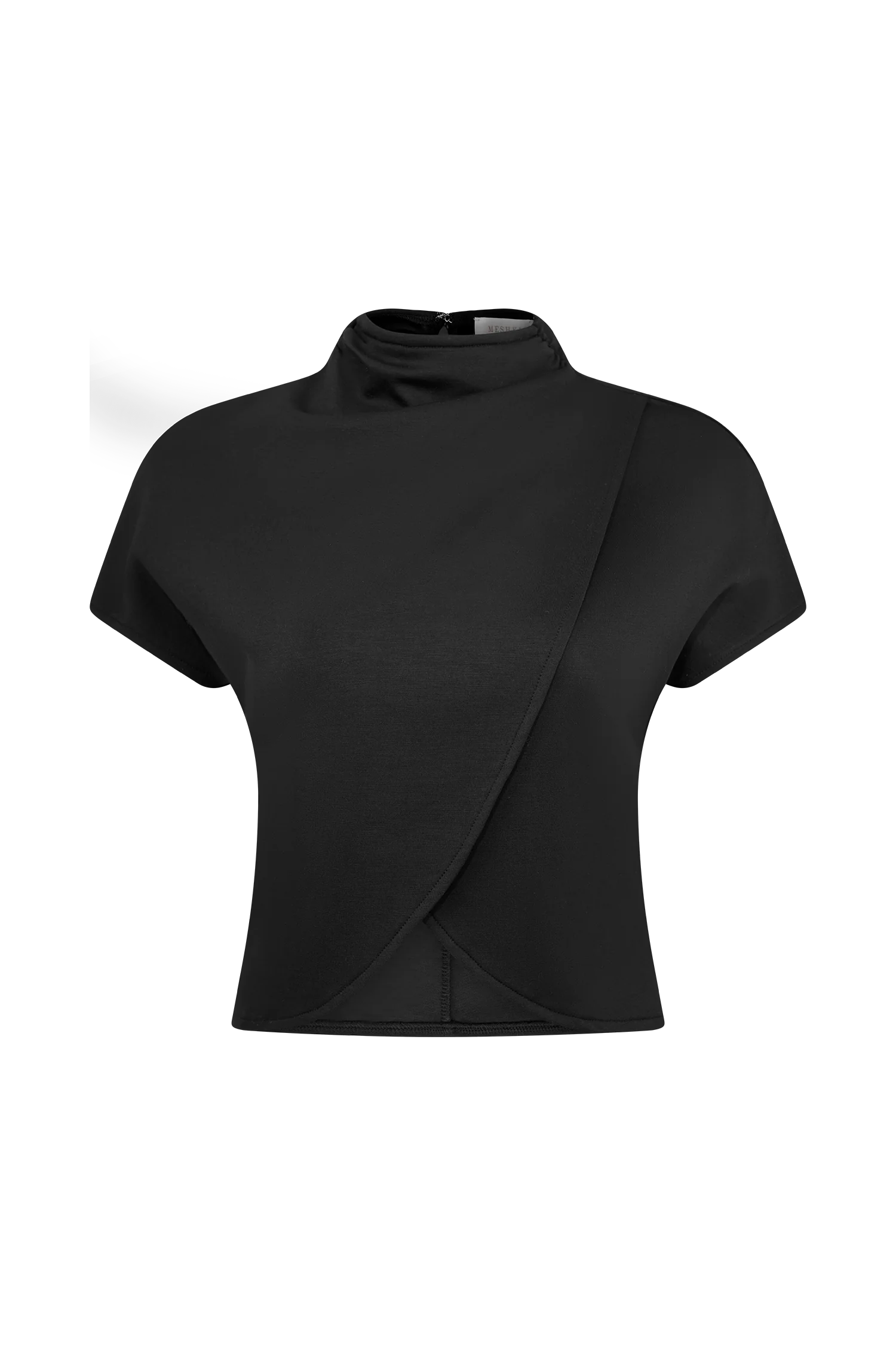 Eris High Neck Scuba Jersey Top - Black - Image 7