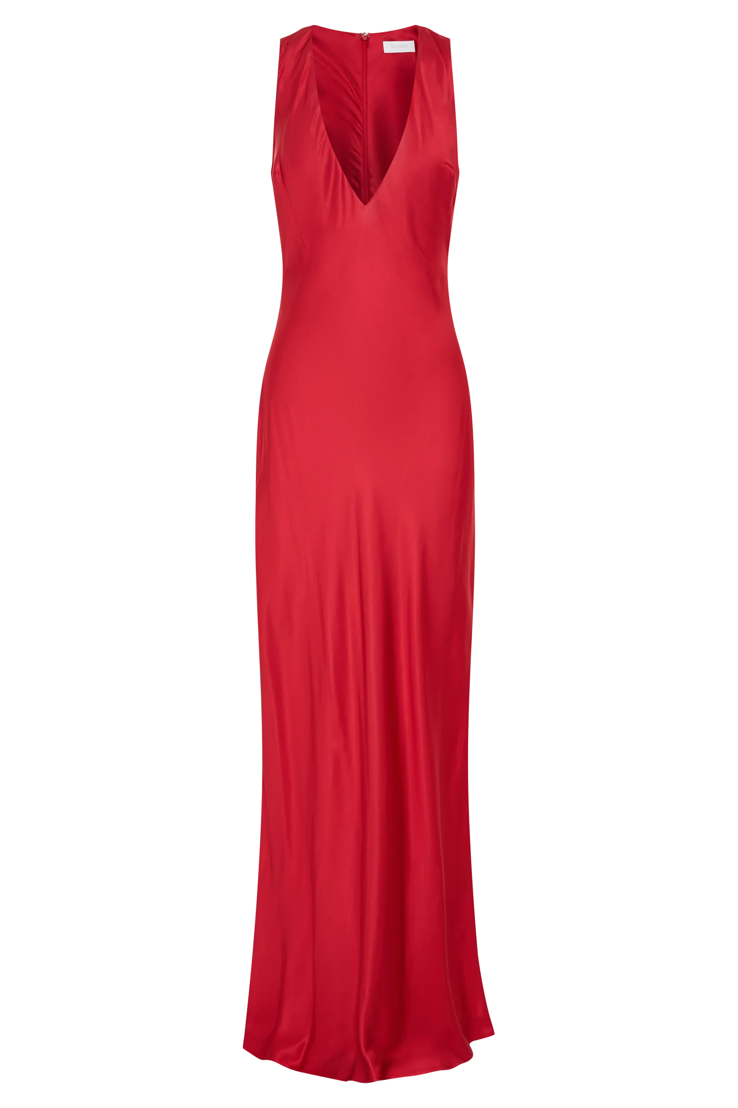 Esme Plunge Satin Maxi Dress - Red - Image 9