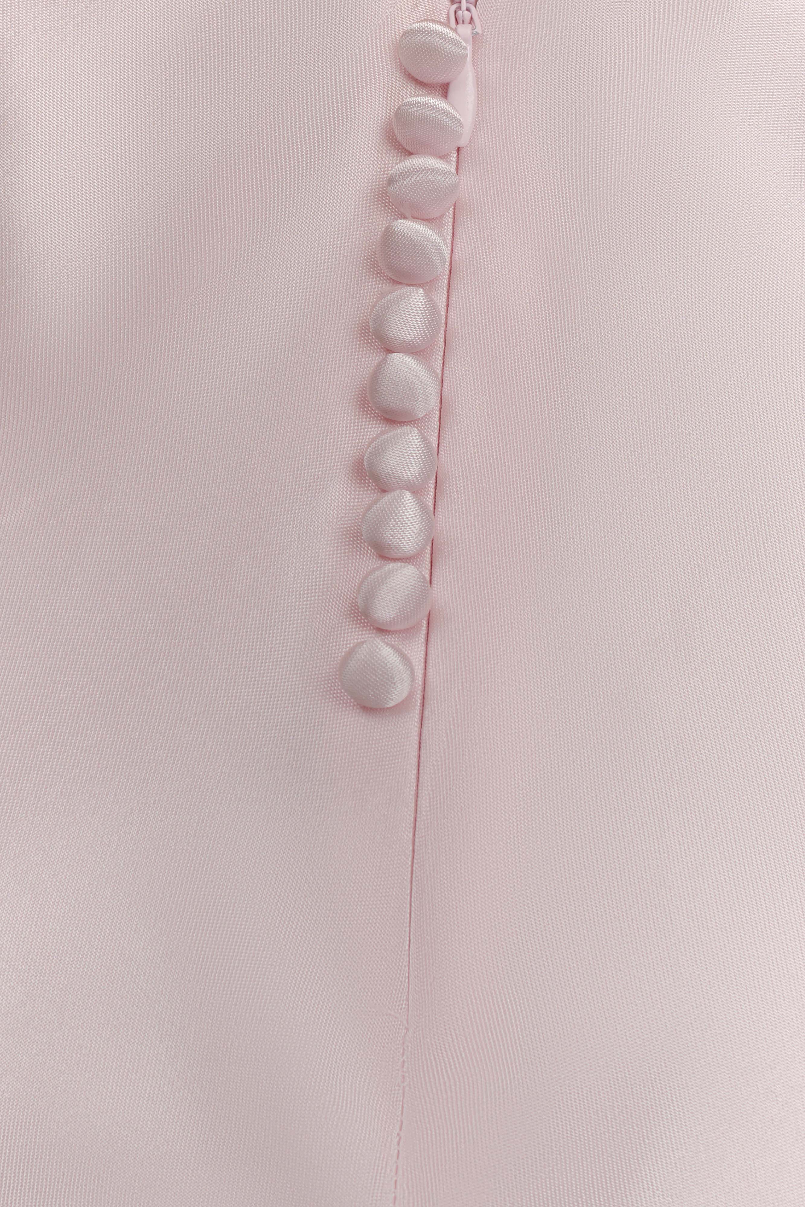 Esther Iridescent Satin Cowl Maxi Dress - Pale Pink - Image 7