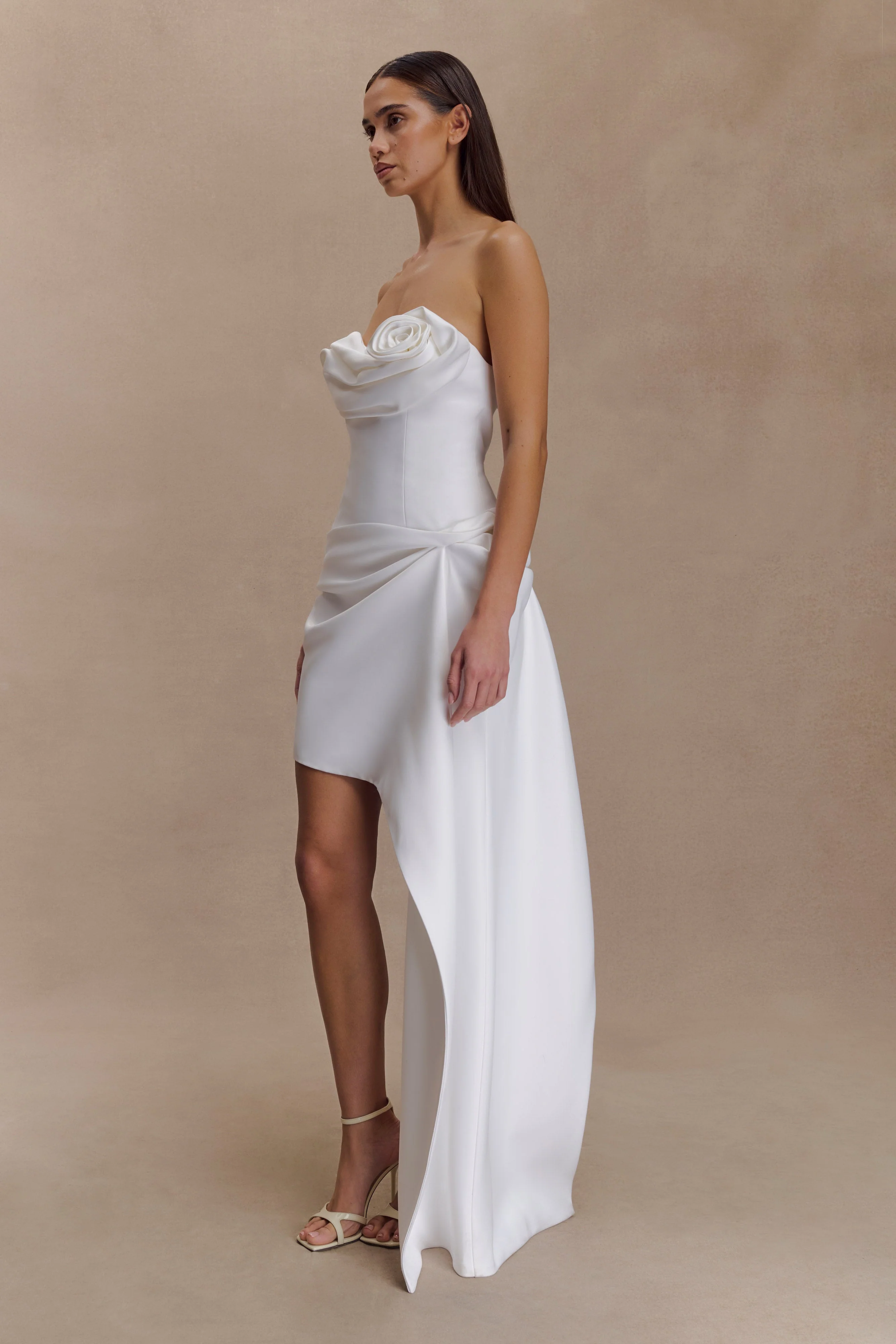 Evianna Strapless Gathered Mini Dress - White - Image 6