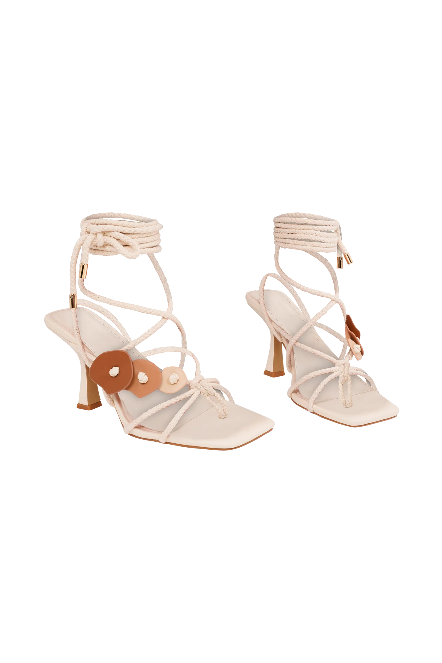 Ezekiel Strappy Sandal Heel - Ivory - Image 5