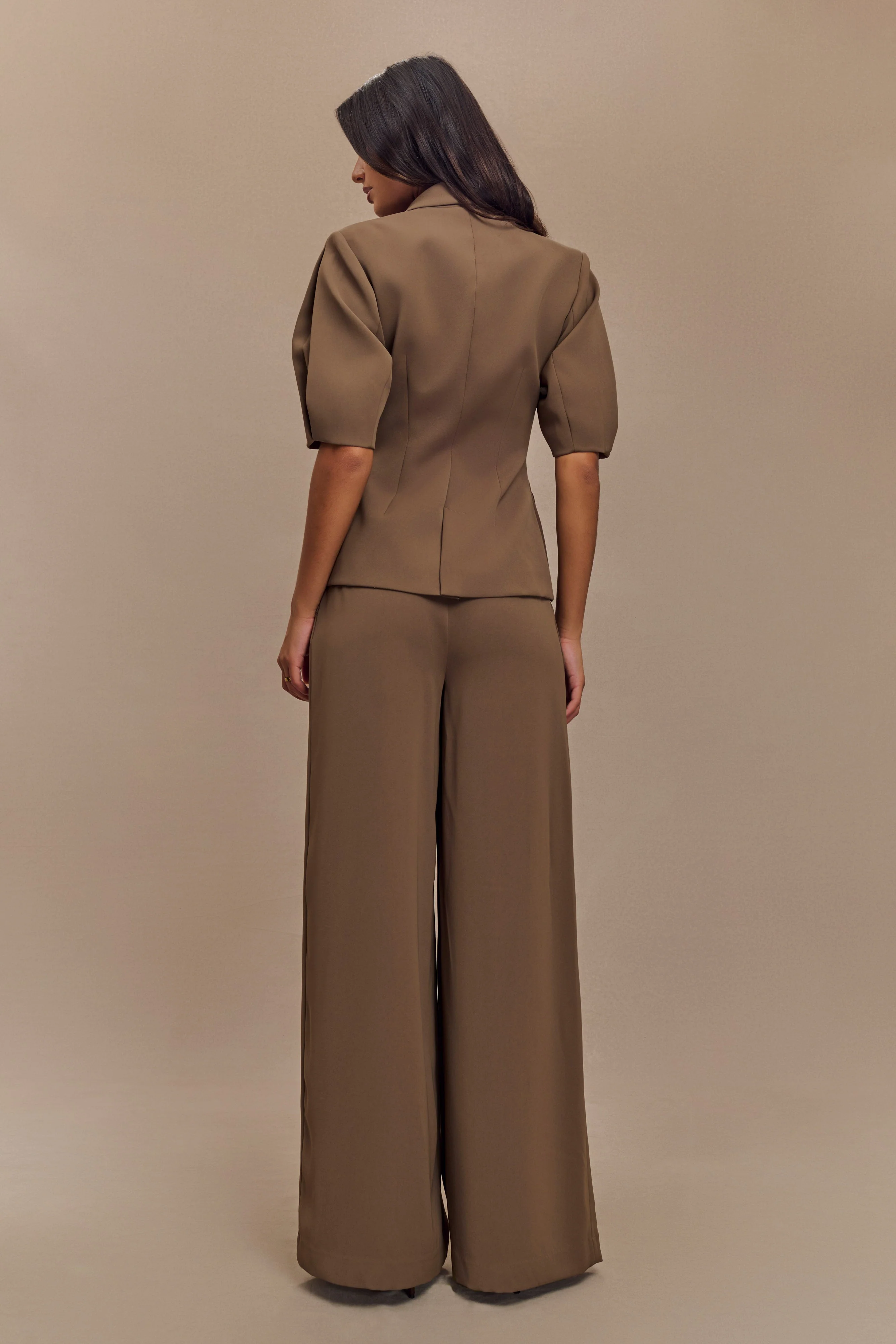 Faith Suiting Wide Leg Pant - Cacao Brown - Image 6