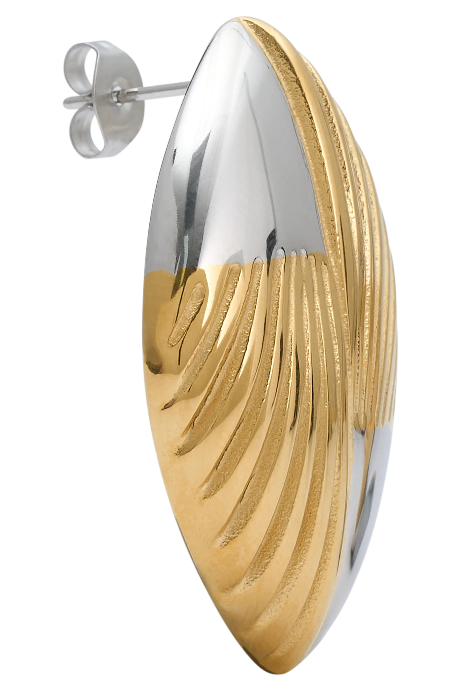 Felicity Mixed Metal Oval Earrings - Gold - Image 6