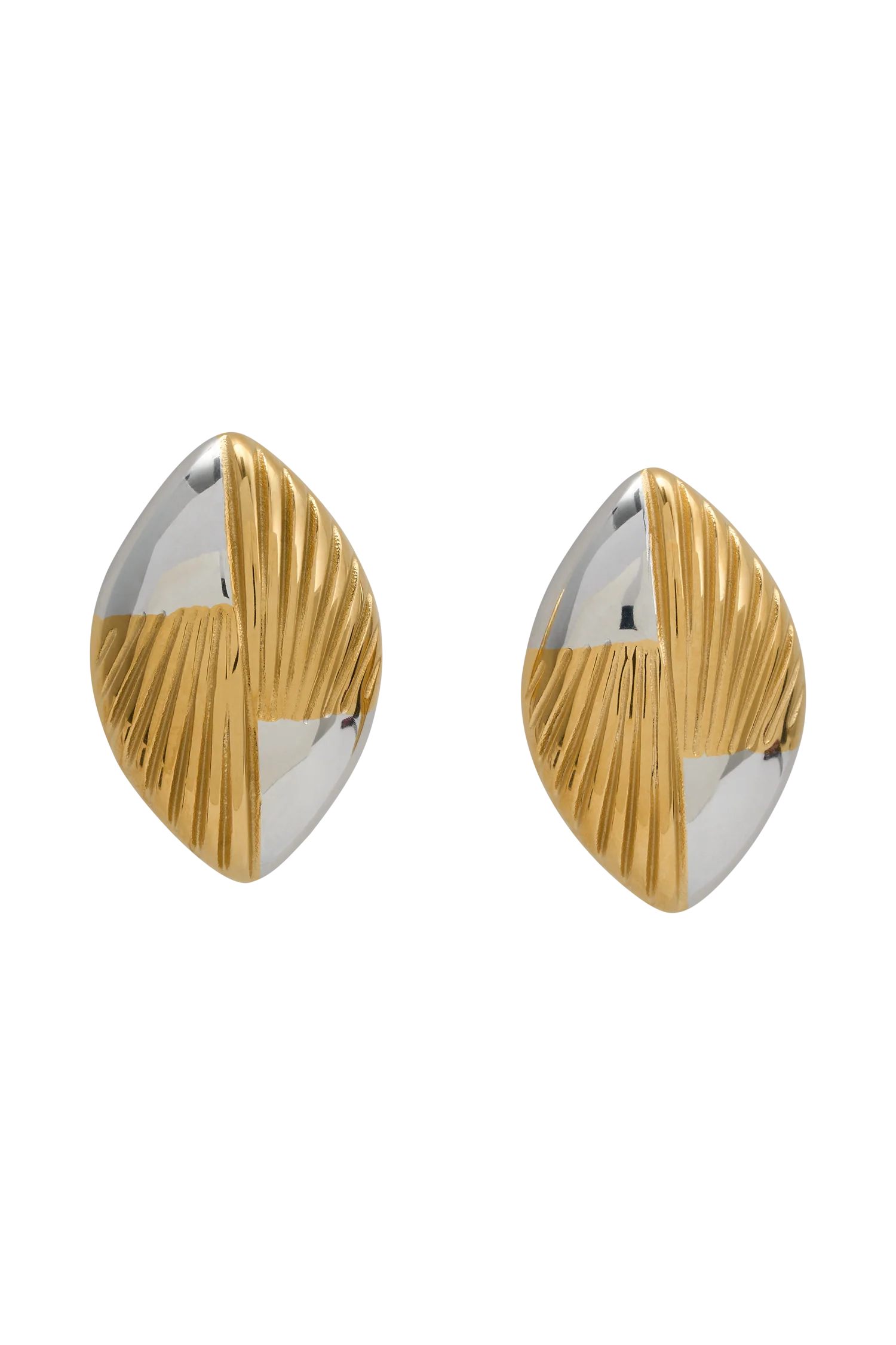 Felicity Mixed Metal Oval Earrings - Gold - Image 7