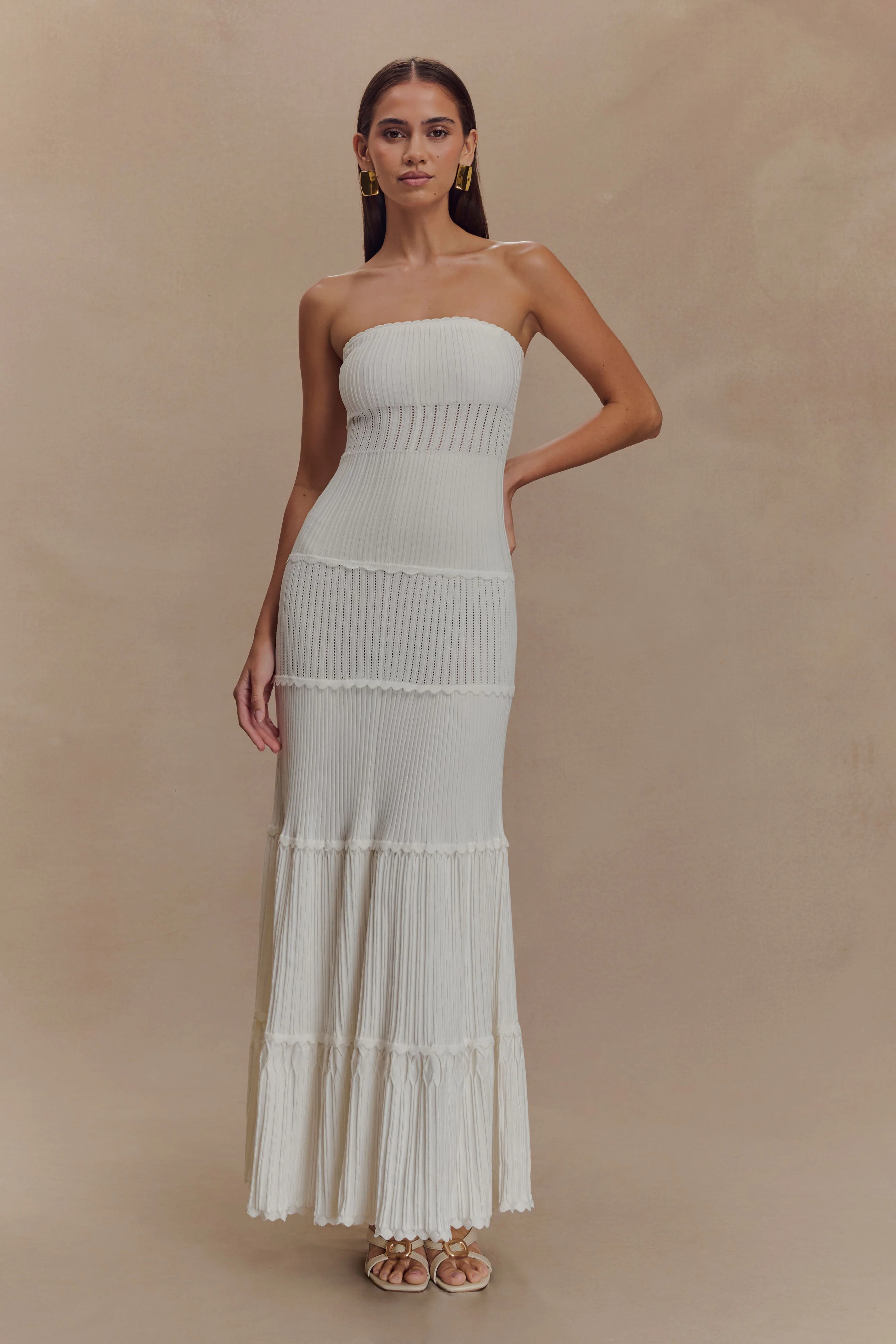 Finley Pointelle Knit Maxi Dress - Ivory - Image 5