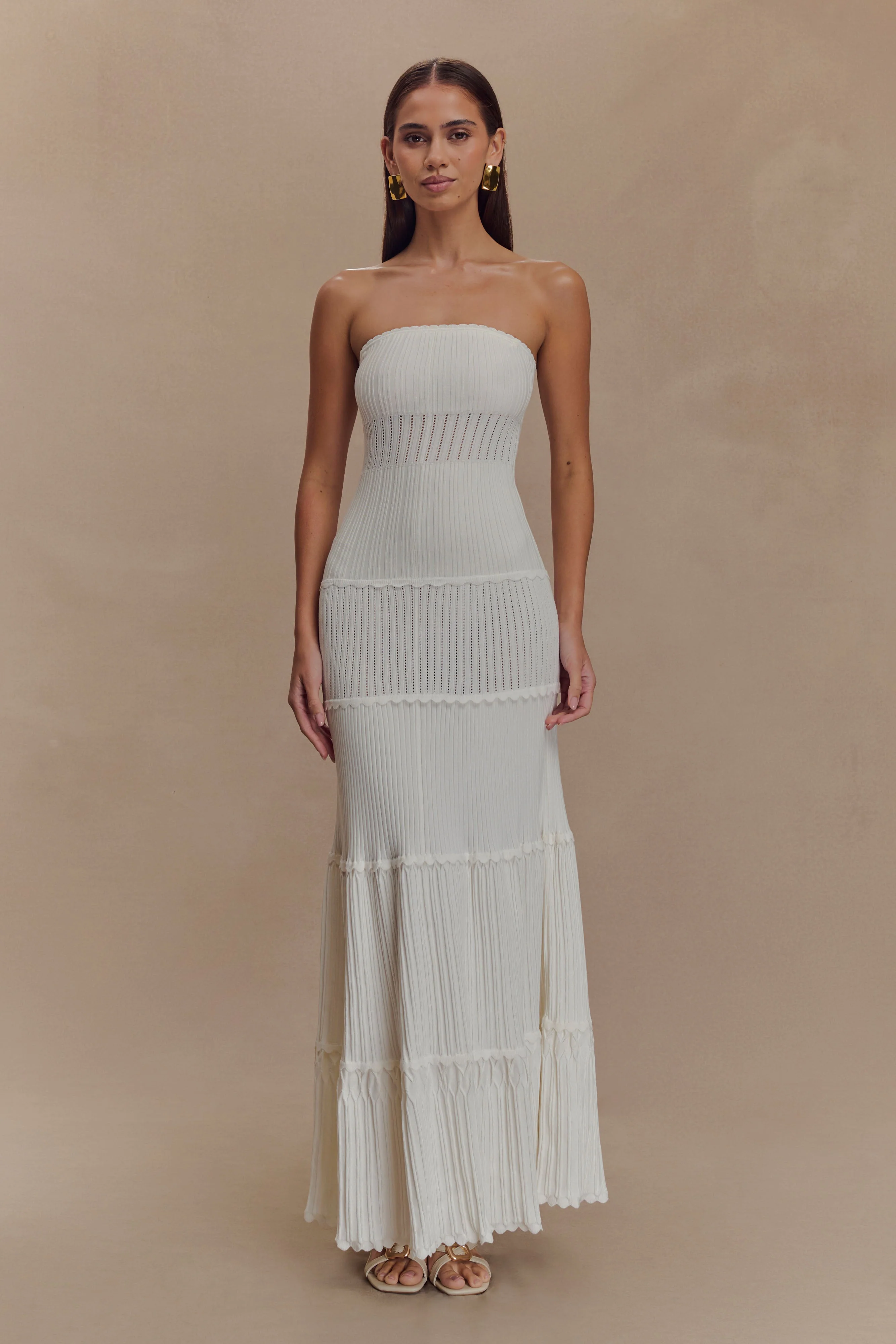 Finley Pointelle Knit Maxi Dress - Ivory - Image 6