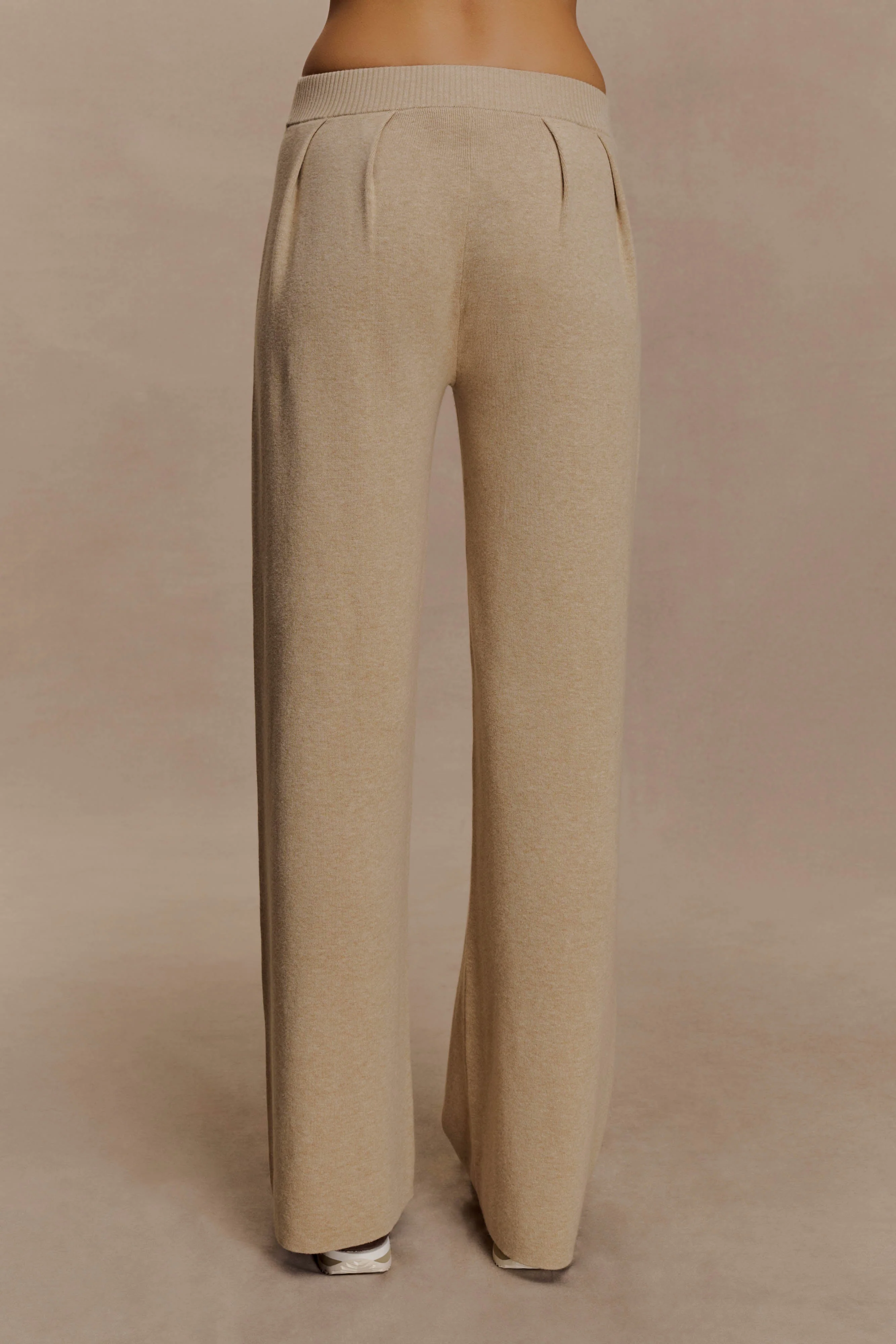 Frannie Gathered Silk Blend Knit Pants - Sand - Image 7