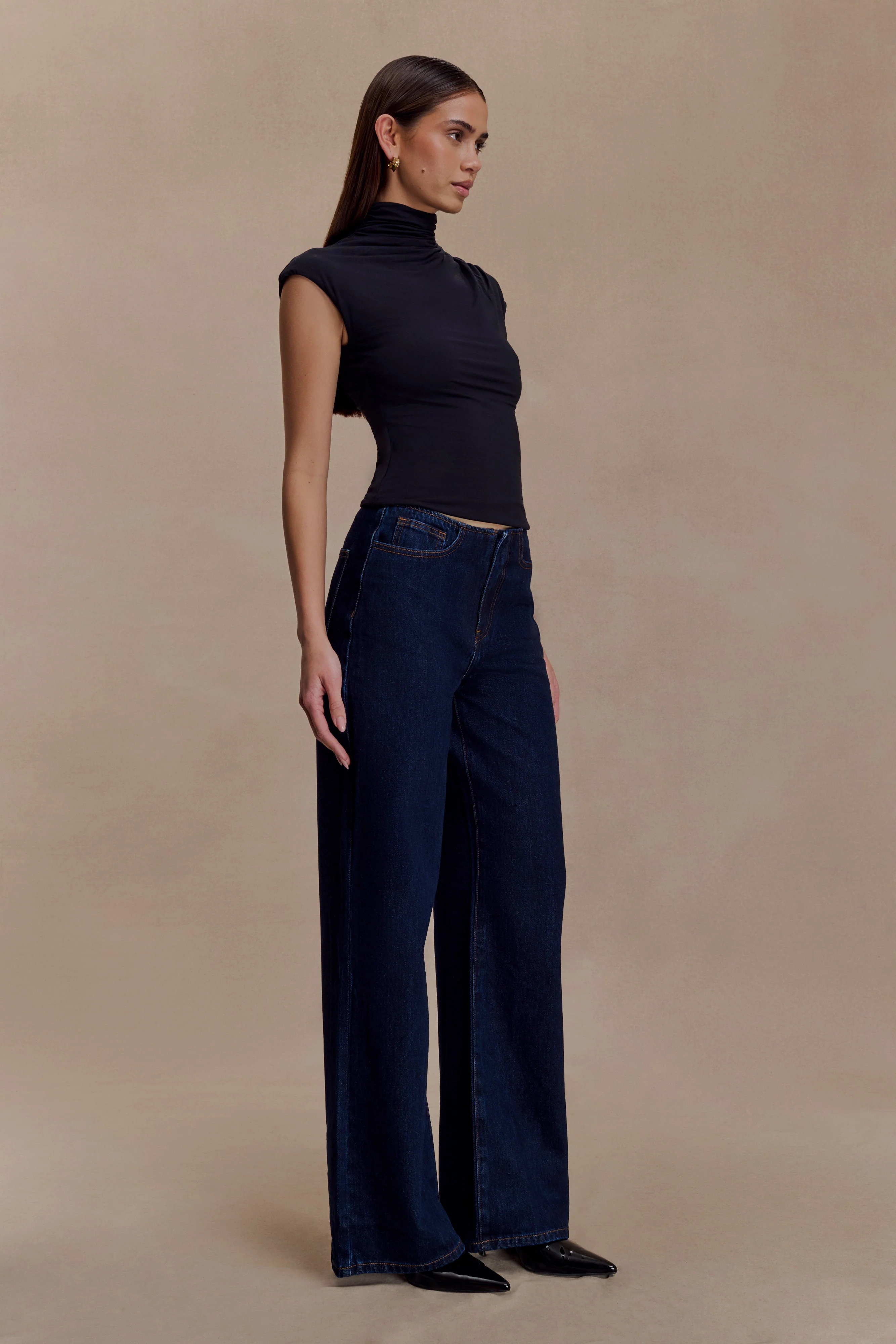 Freesia High Neck Sleeveless Top - Black - Image 4
