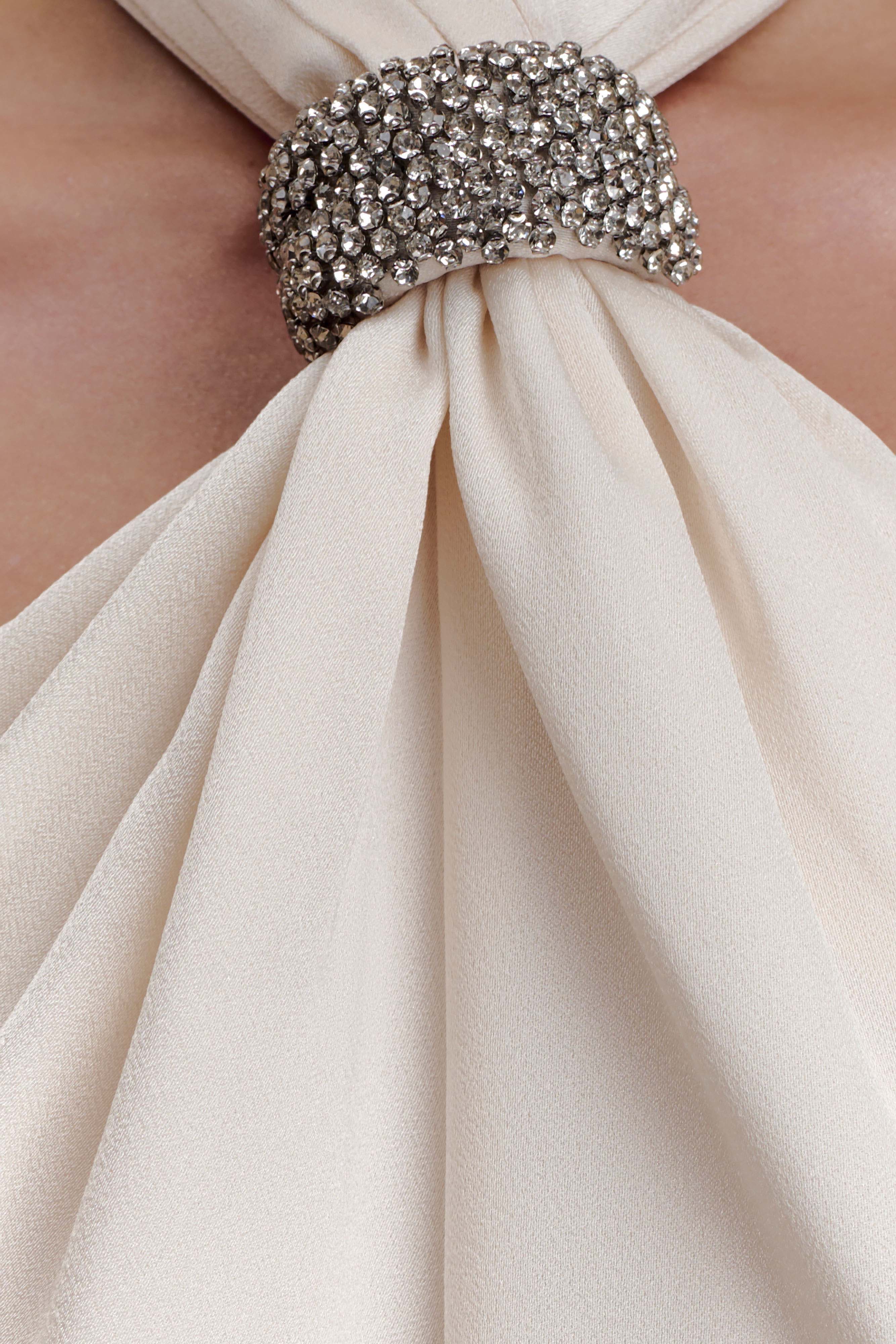 Freja Halter Maxi Dress With Hardware - Blush Ivory - Image 5
