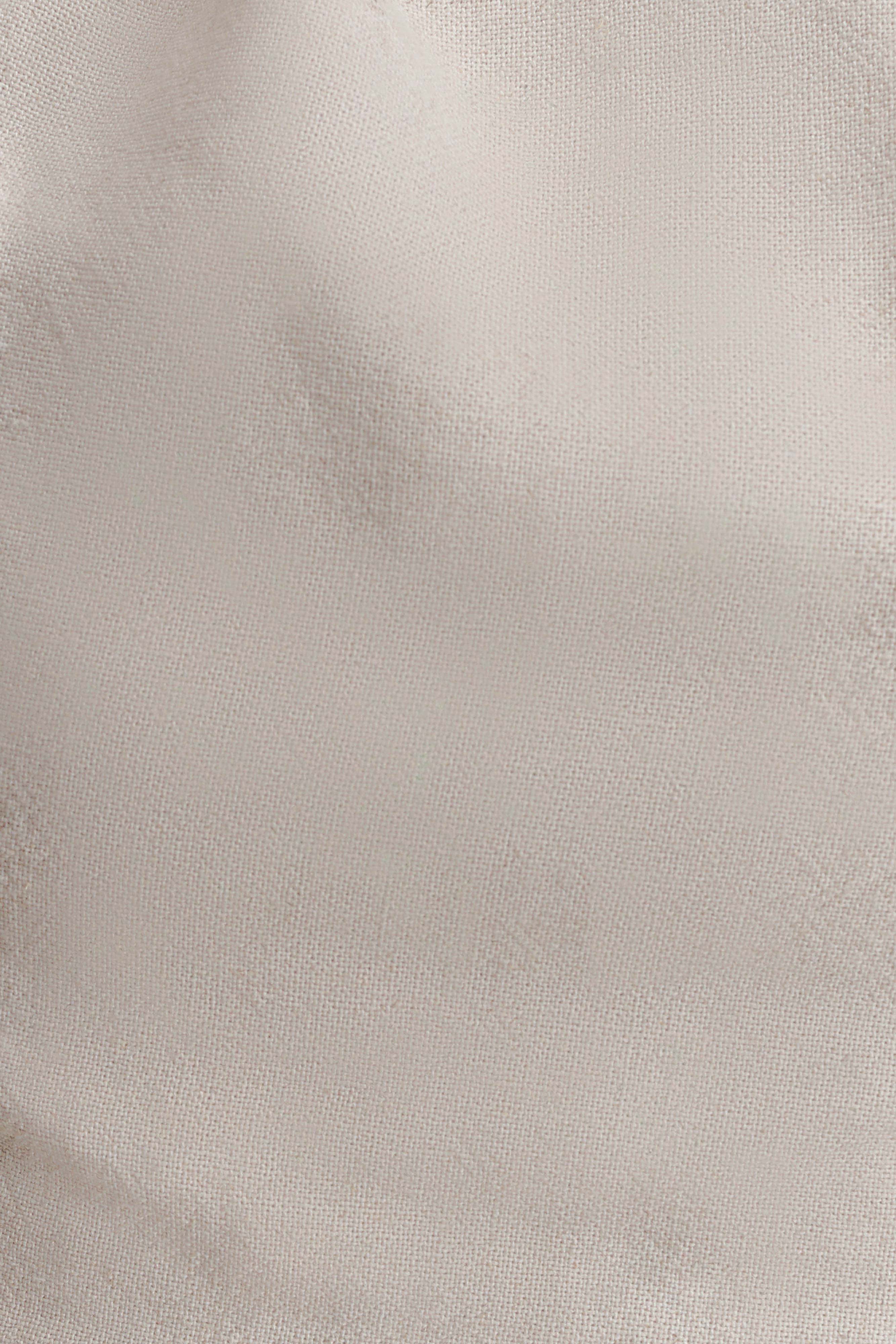 Gabby Asymmetrical Neckline Linen Beaded Top - Natural - Image 7