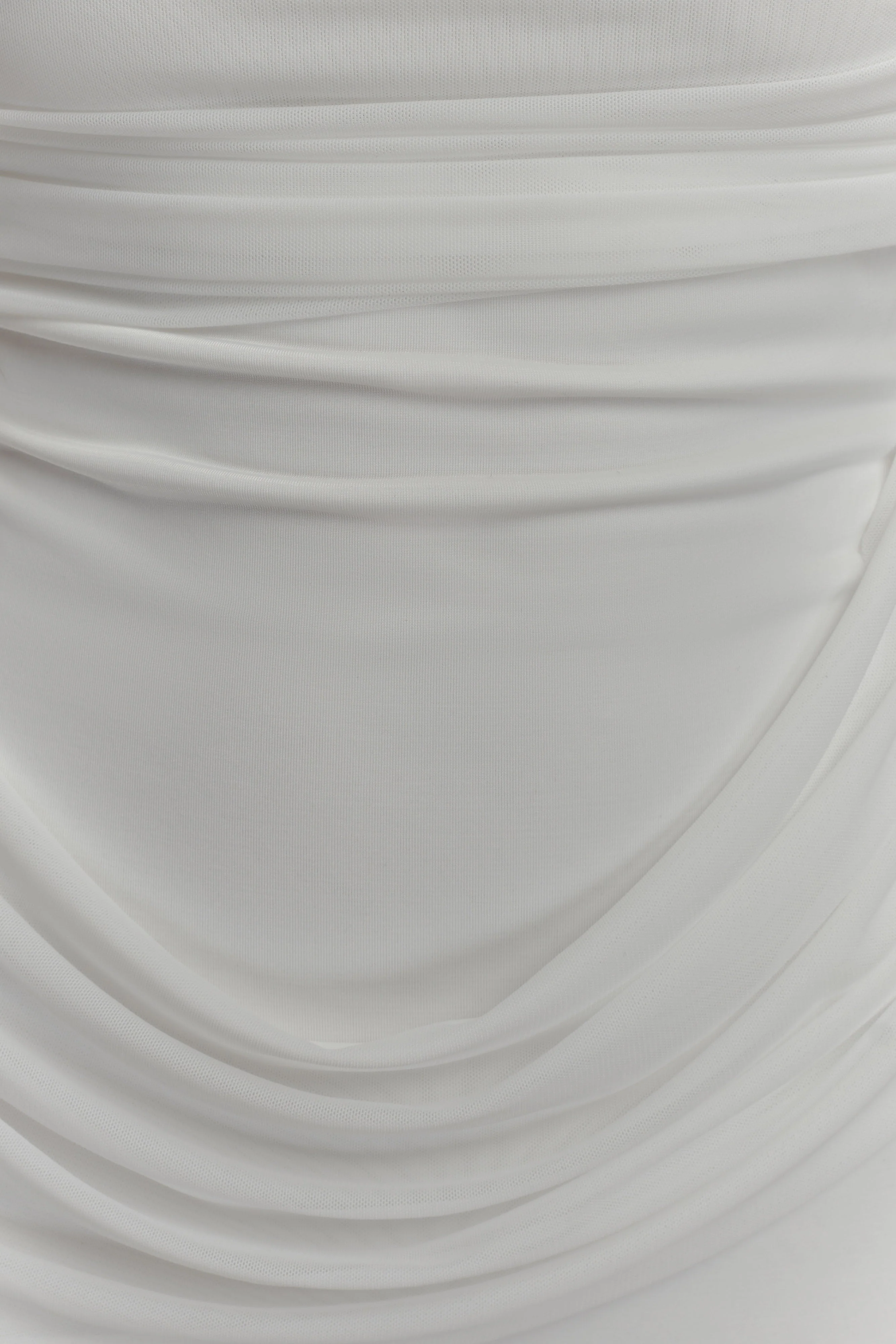 Gabrielle Slinky And Mesh Maxi Dress - White - Image 6