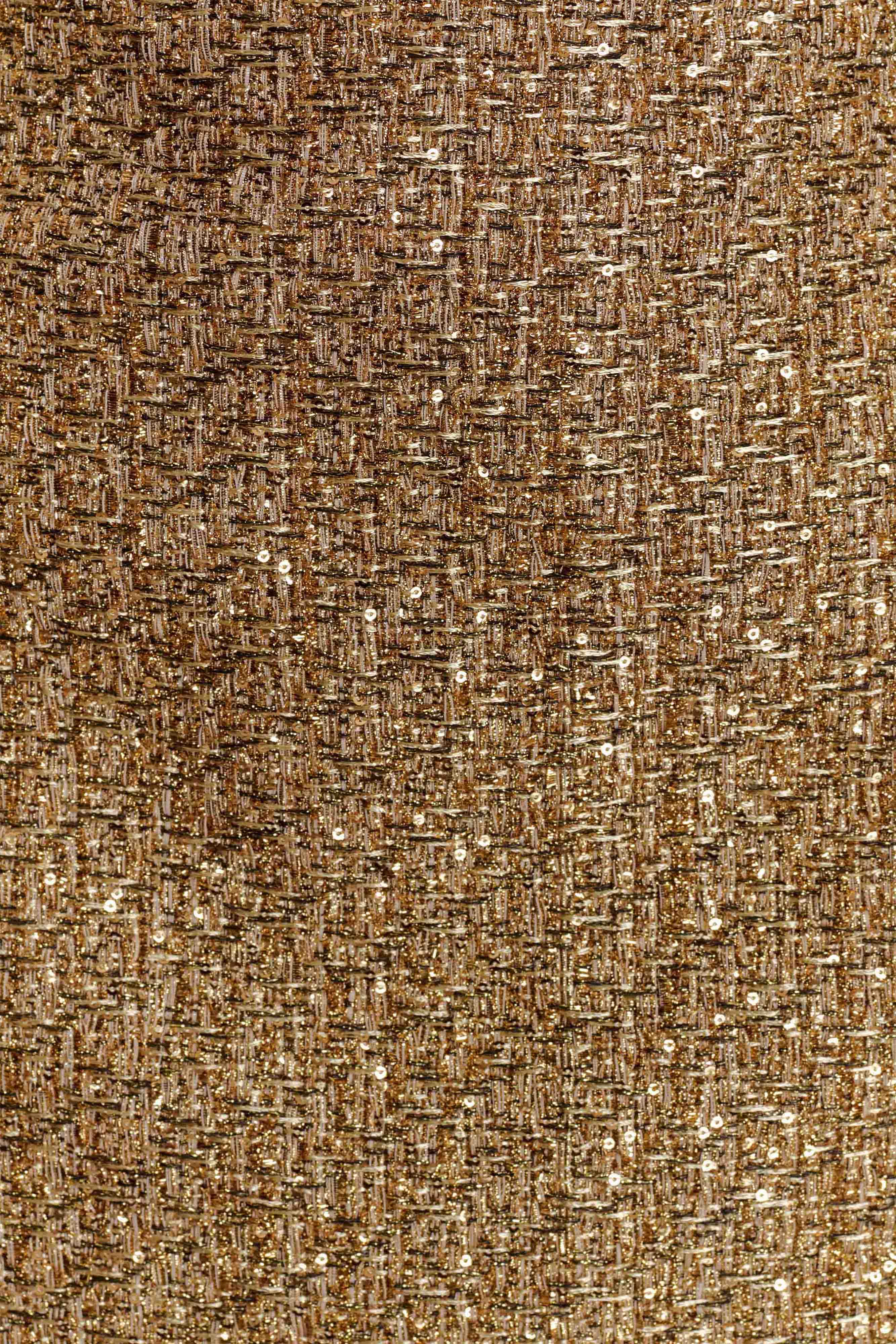 Gala Strapless Tweed Midi Dress - Gold - Image 7