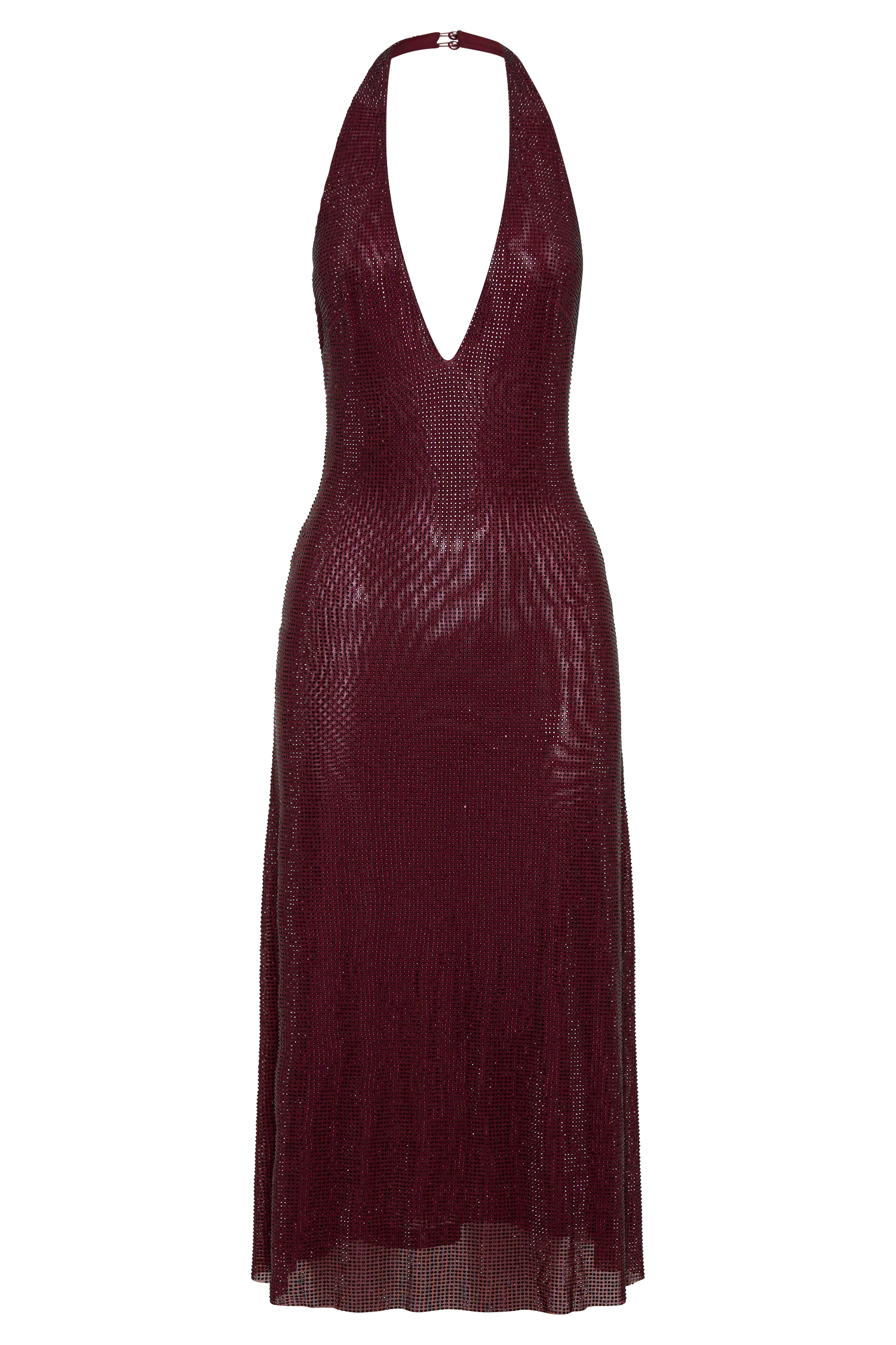 Genie Diamante Halter Midi Dress - Mahogany - Image 8