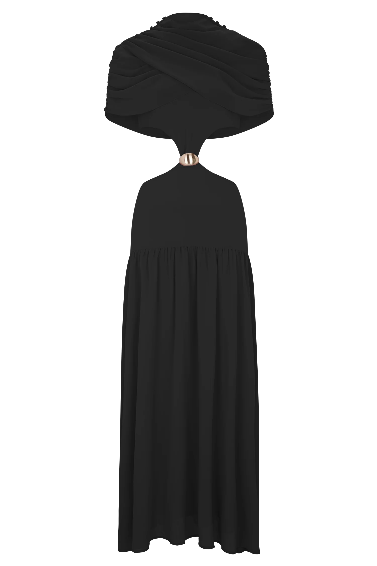 Georgina Chiffon Midi Dress - Black - Image 11