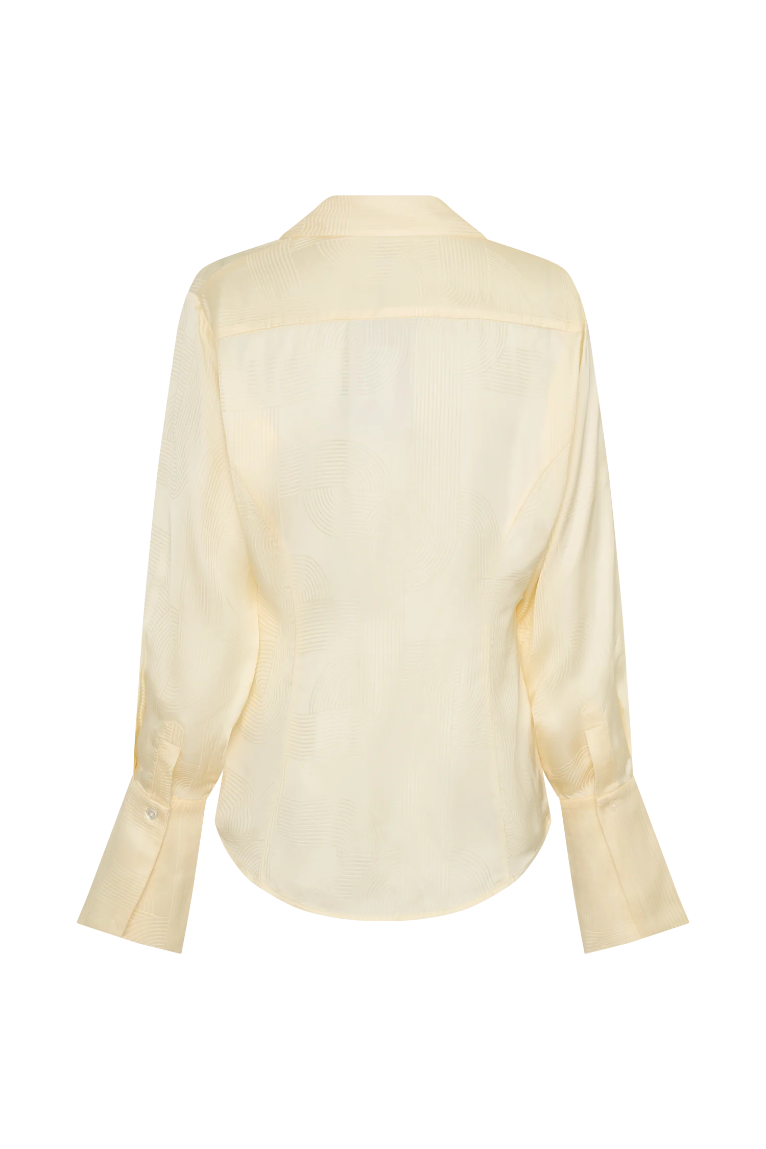 Gia Long Sleeve Satin Shirt - Buttermilk - Image 5