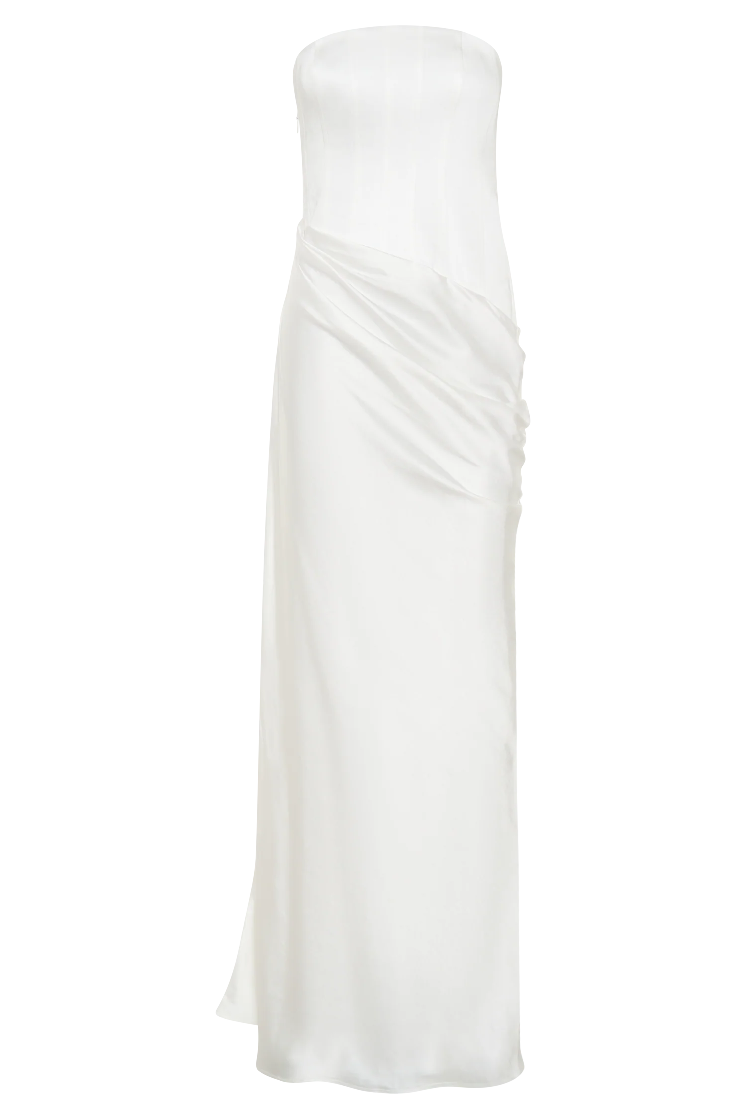 Grace Strapless Draped Waist Maxi Dress - Ivory - Image 10