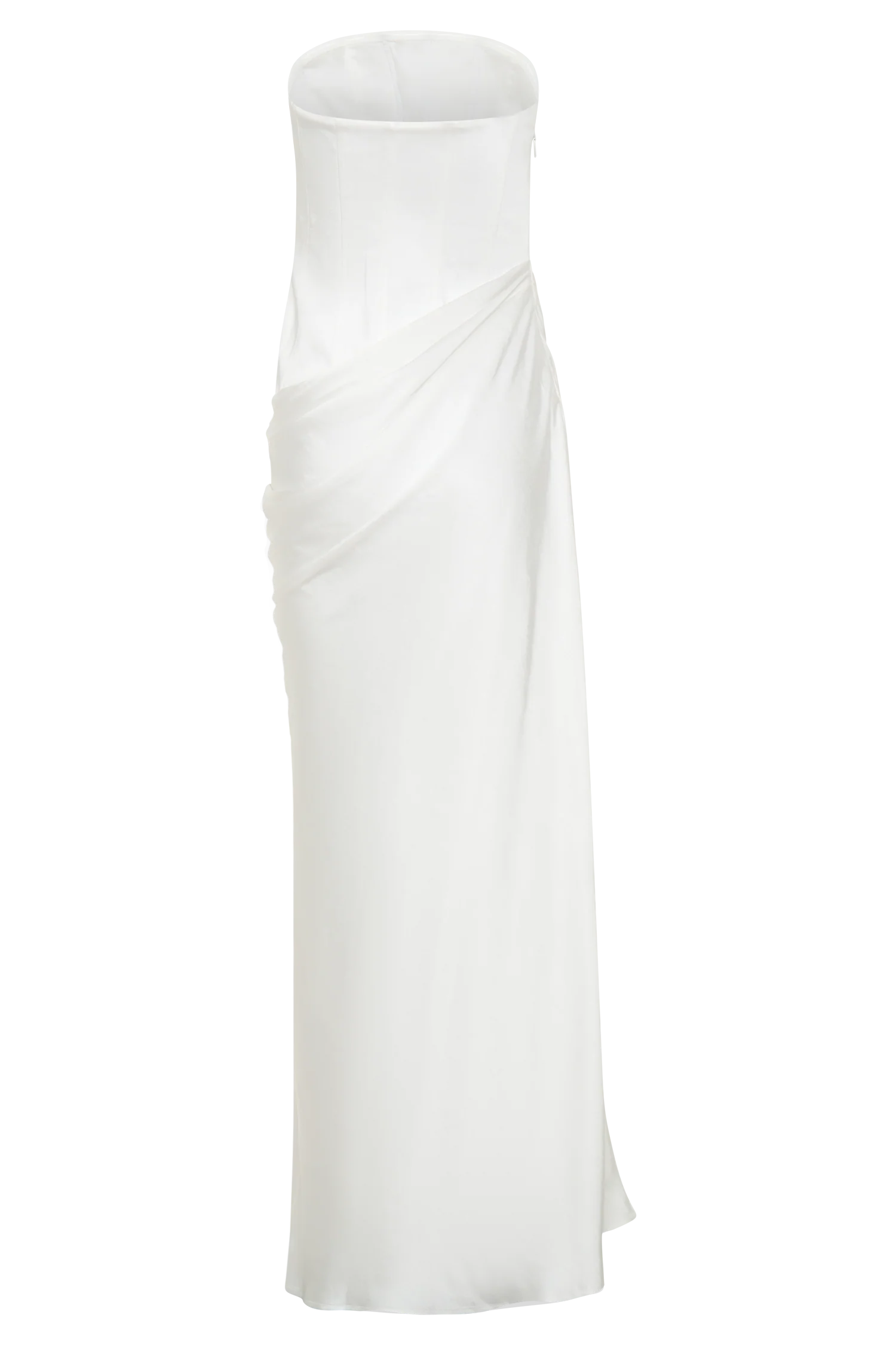 Grace Strapless Draped Waist Maxi Dress - Ivory - Image 9