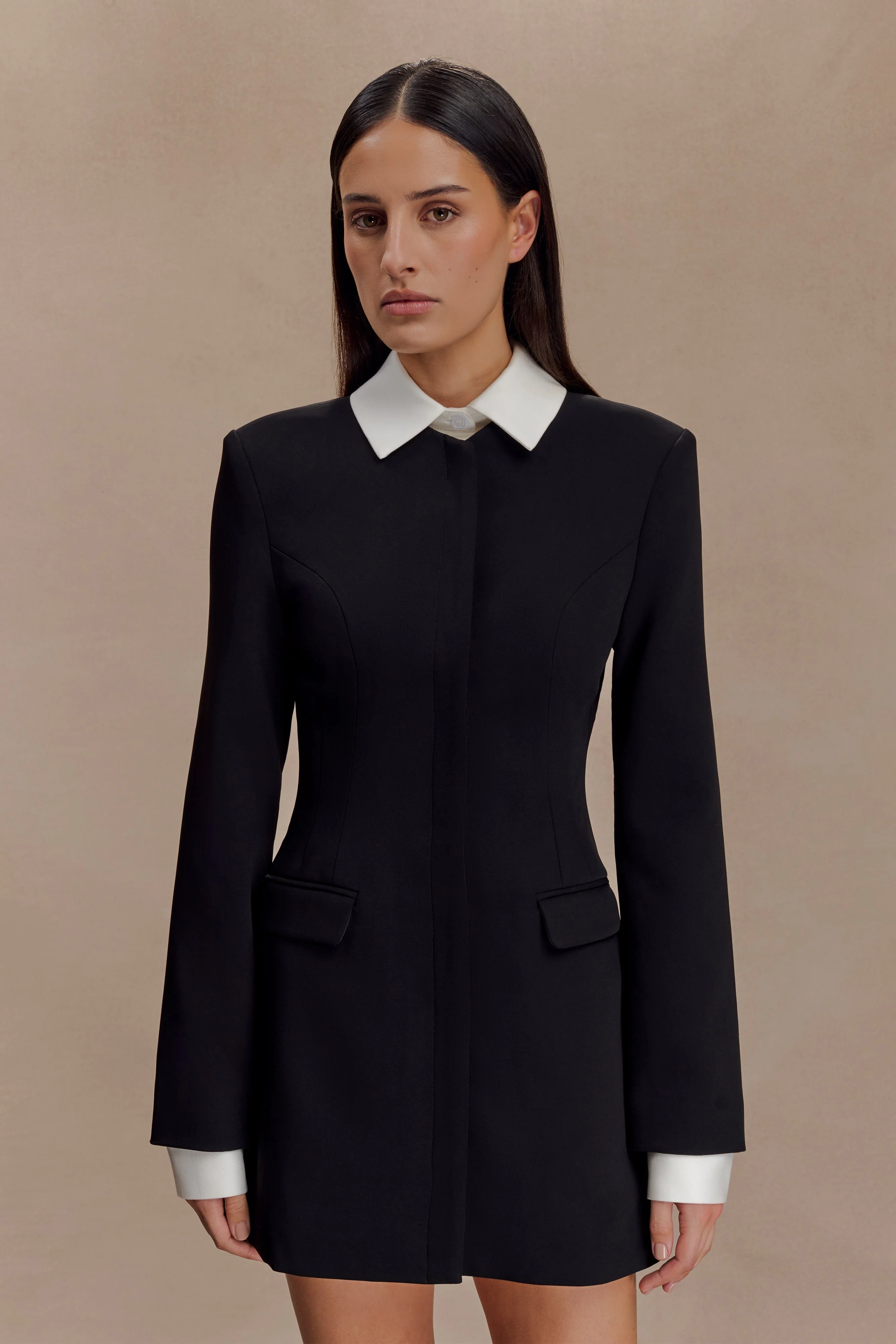 Gretchen Suiting Mini Dress - Black - Image 6