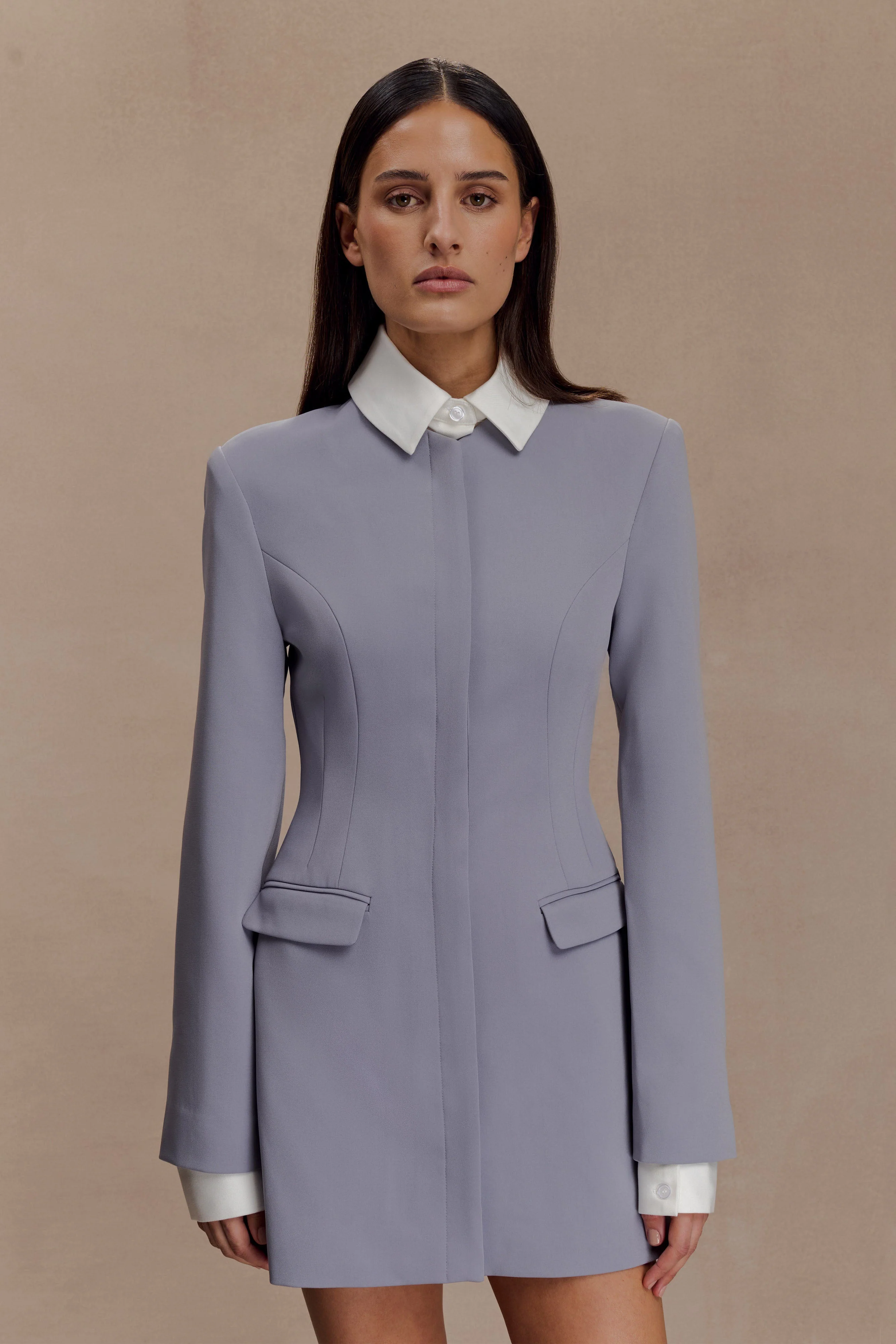 Gretchen Suiting Mini Dress - Grey - Image 2
