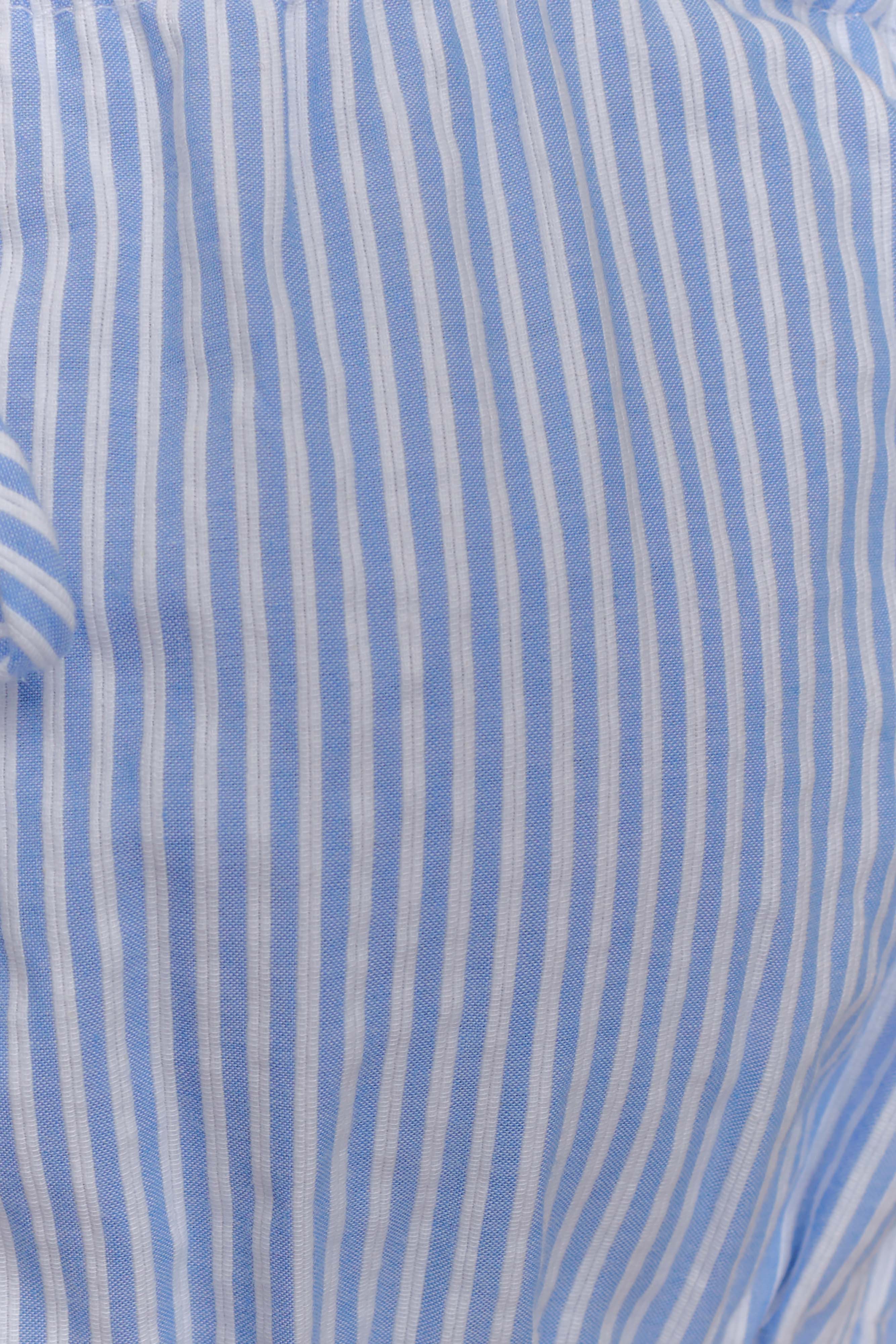Gretel Sleeveless Crop Top - Blue Pinstripe - Image 7