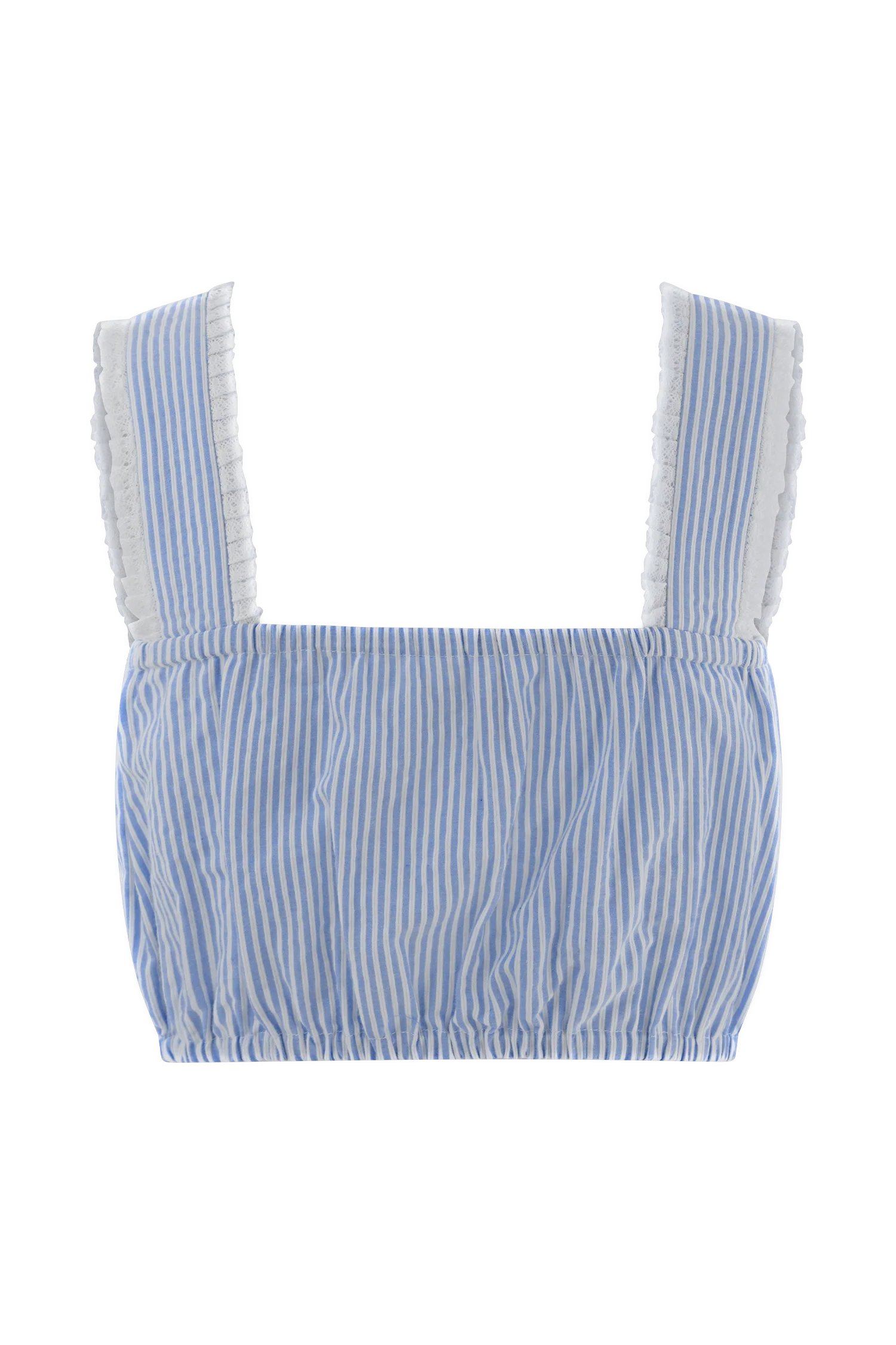 Gretel Sleeveless Crop Top - Blue Pinstripe - Image 8