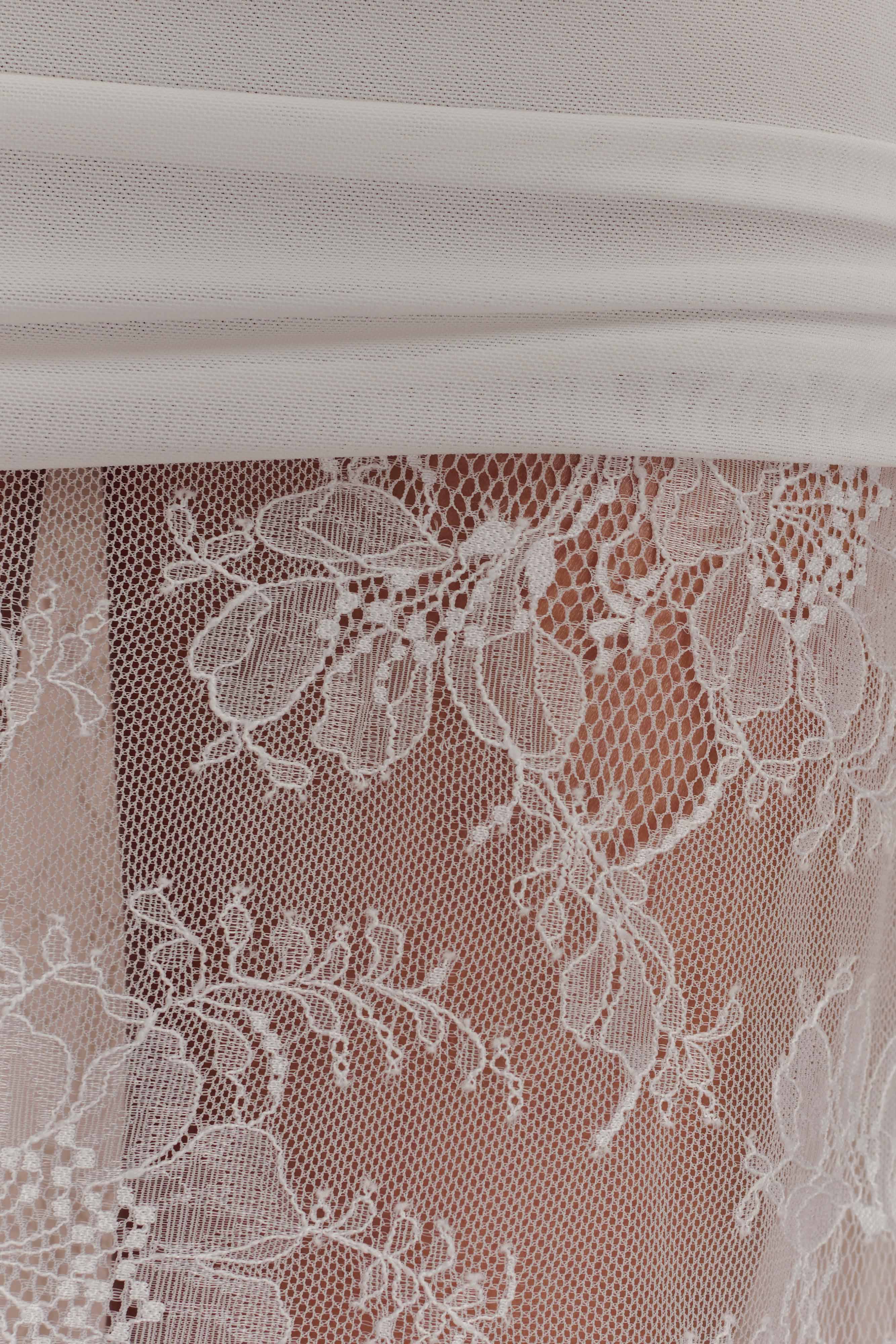 Guinevere Lace And Mesh Maxi Skirt - Ivory - Image 9