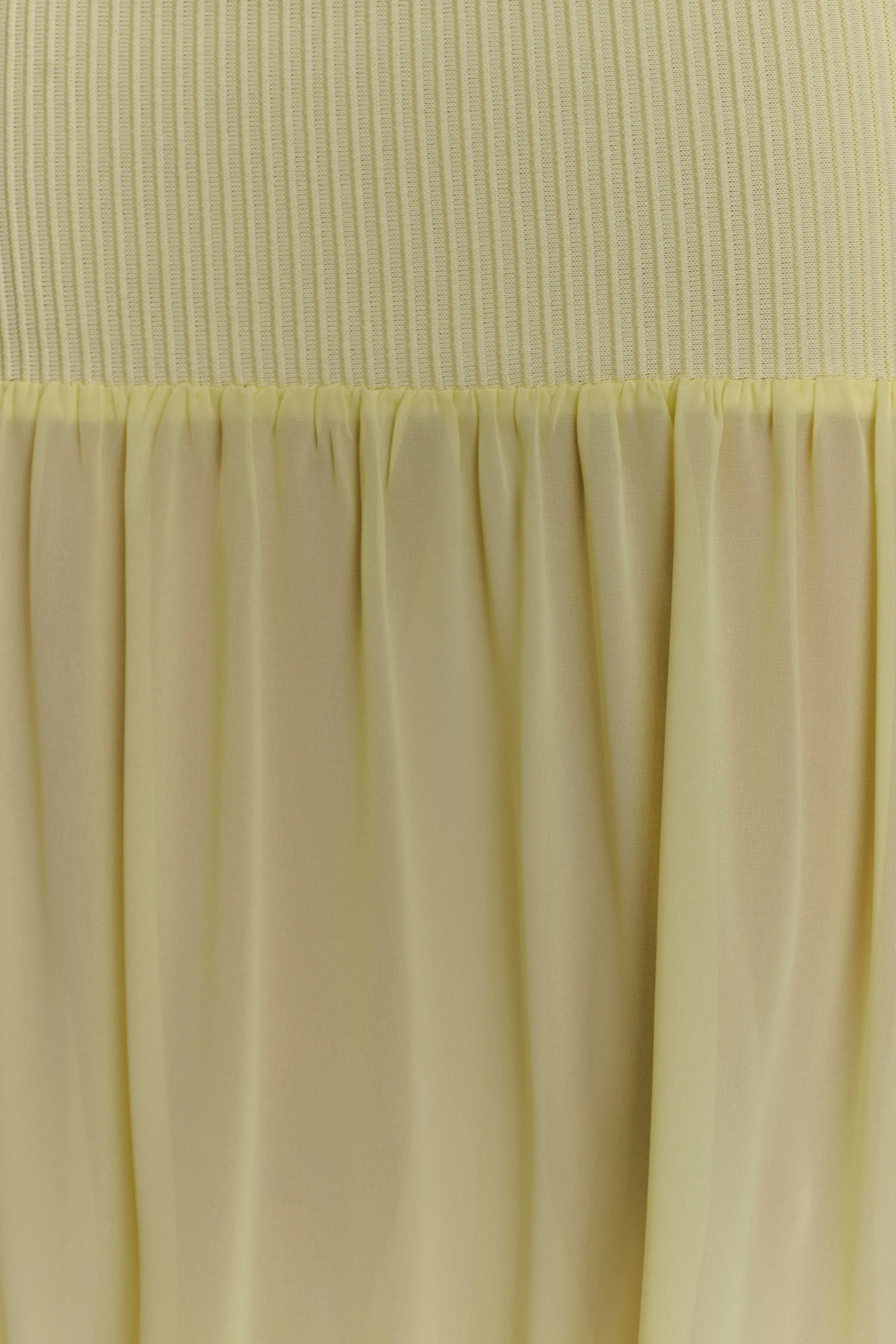 Haille Knit Chiffon Maxi Dress - Lemon - Image 5