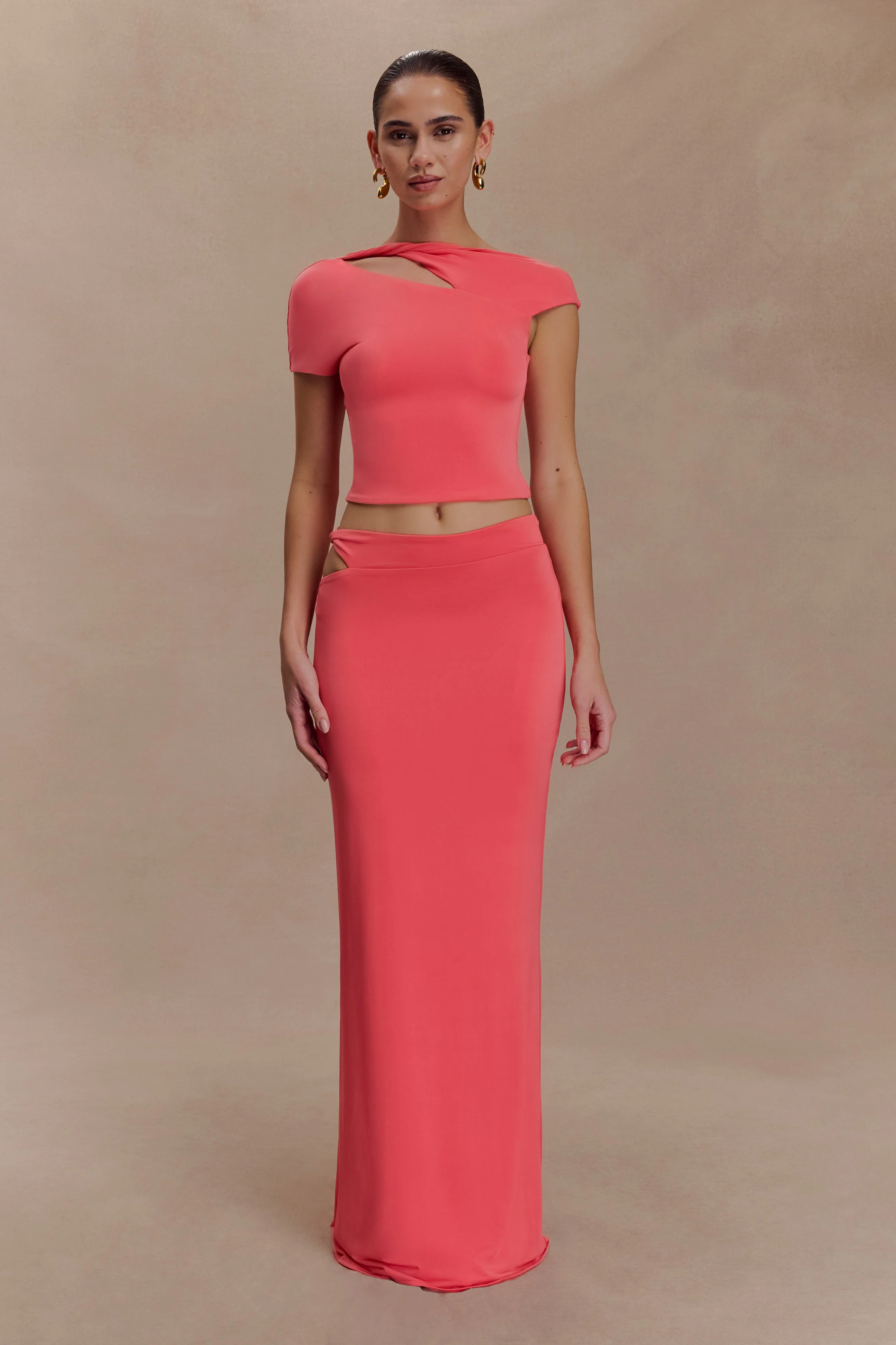 Haven Slinky Twist Top - Coral - Image 7