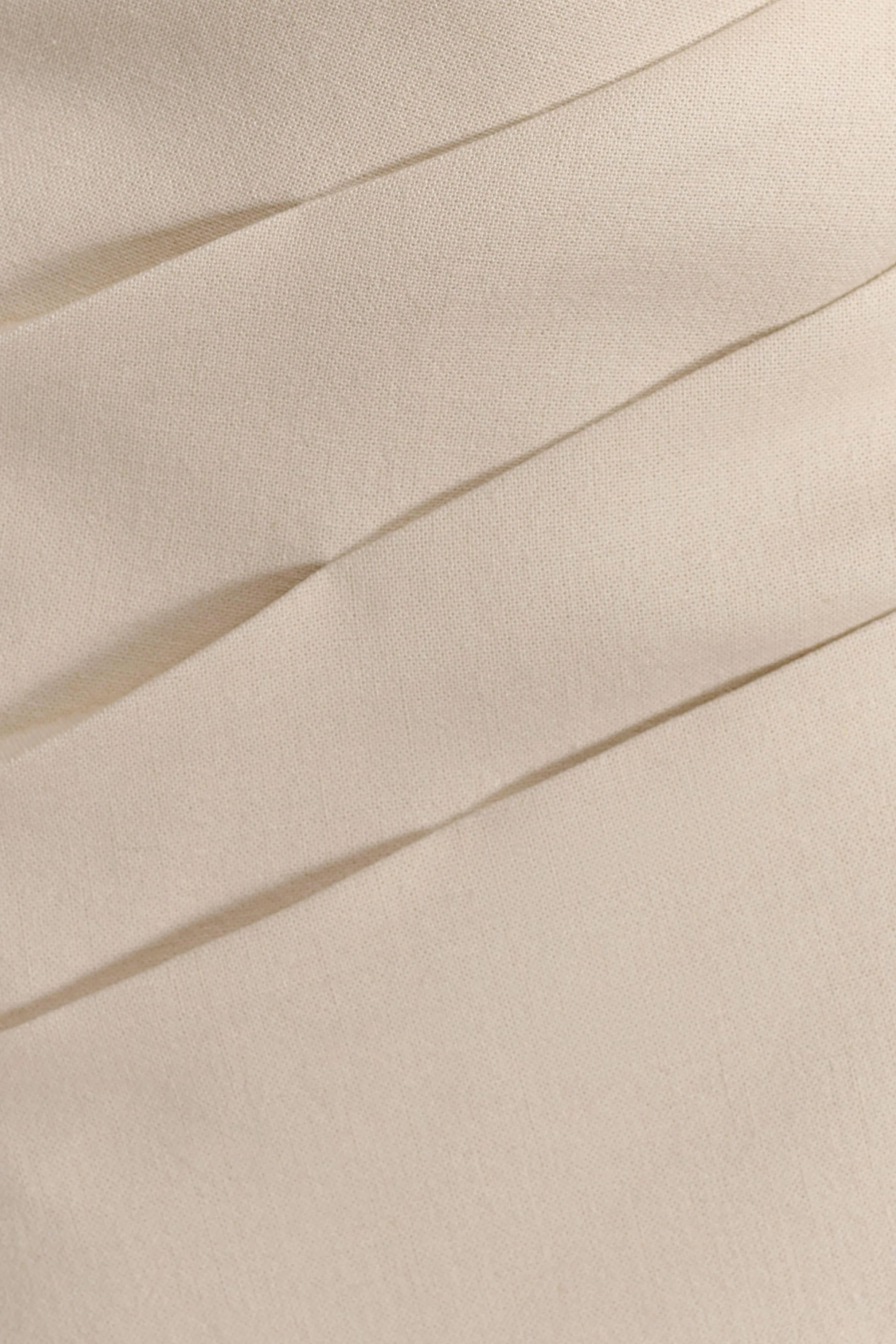 Helena One Shoulder Linen Mini Dress - Natural Beige - Image 9