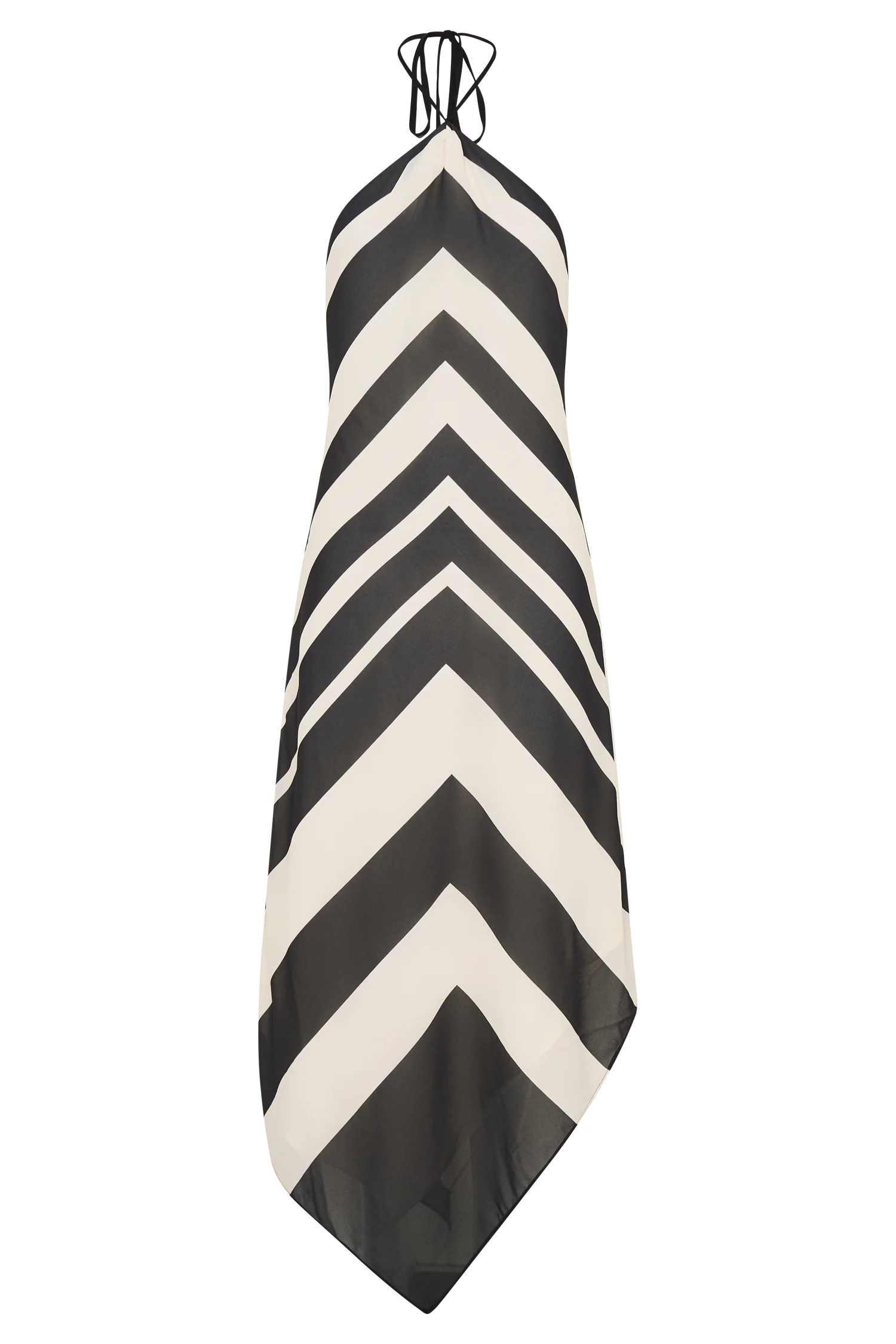 Hope Satin Halter Midi Dress - Black/White - Image 10