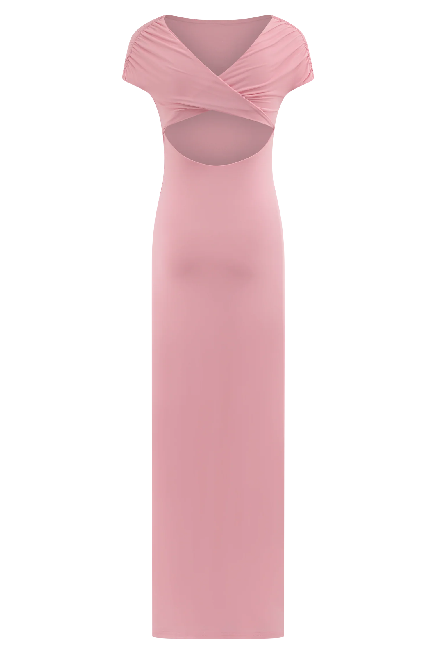 Imogen Off Shoulder Slinky Maxi Dress - Candy Pink - Image 6