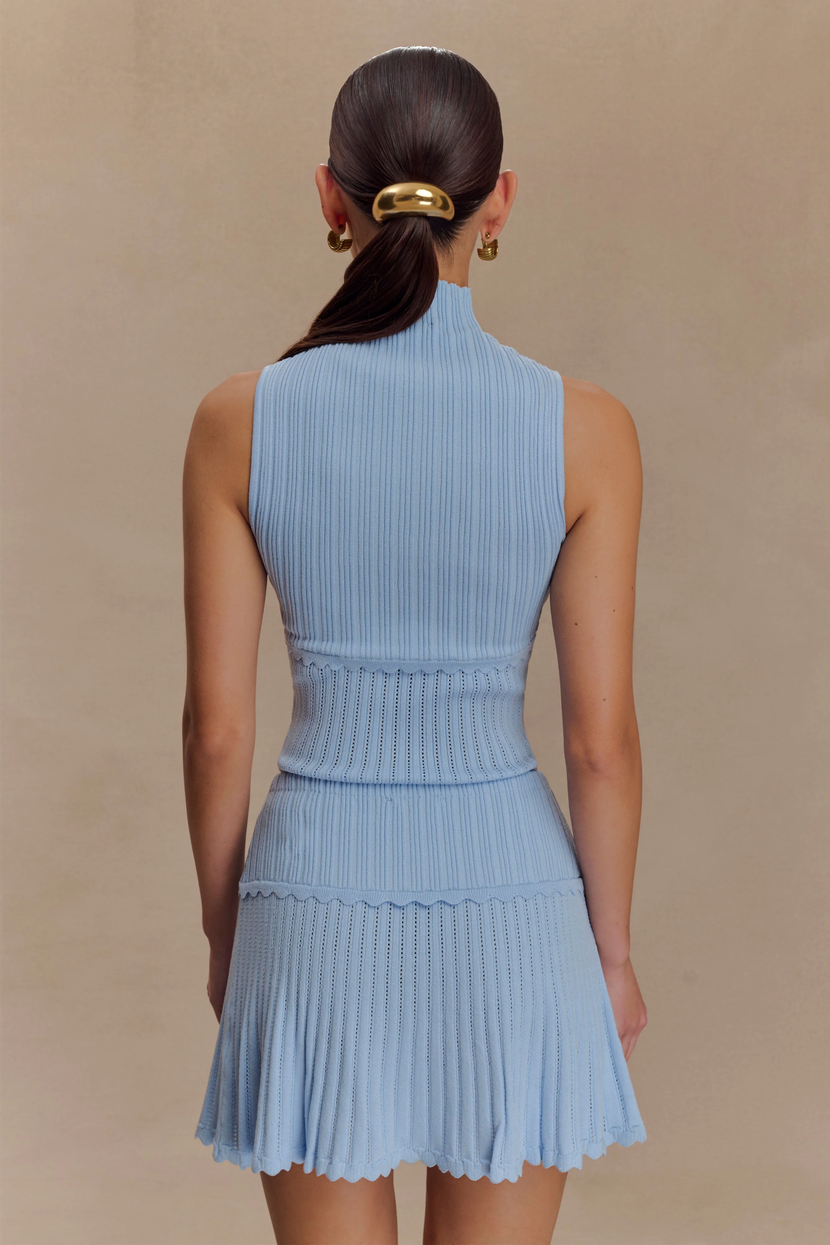 Indy Pointelle Knit Top - Cornflower Blue - Image 2