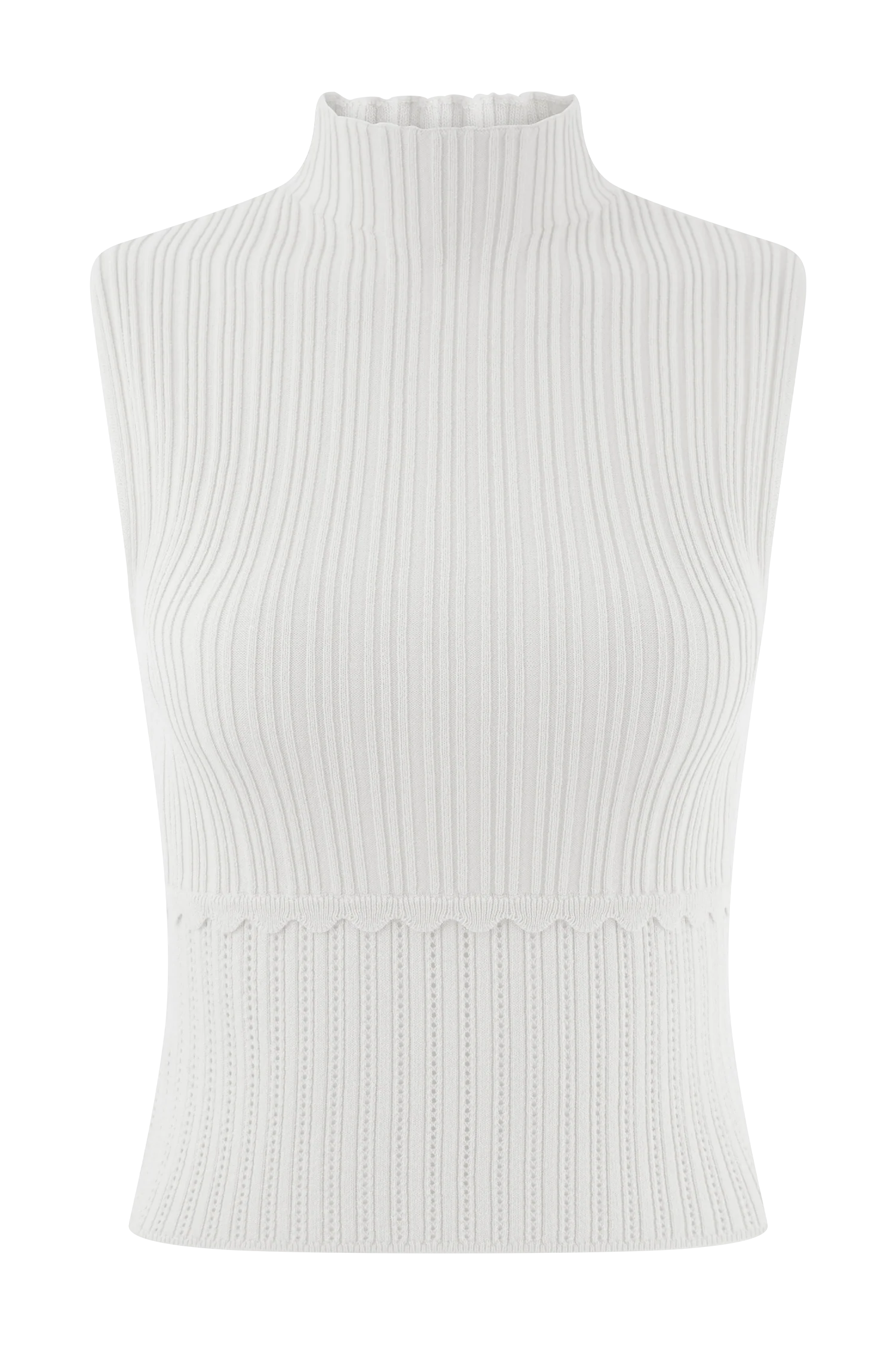 Indy Pointelle Knit Top - Ivory - Image 9