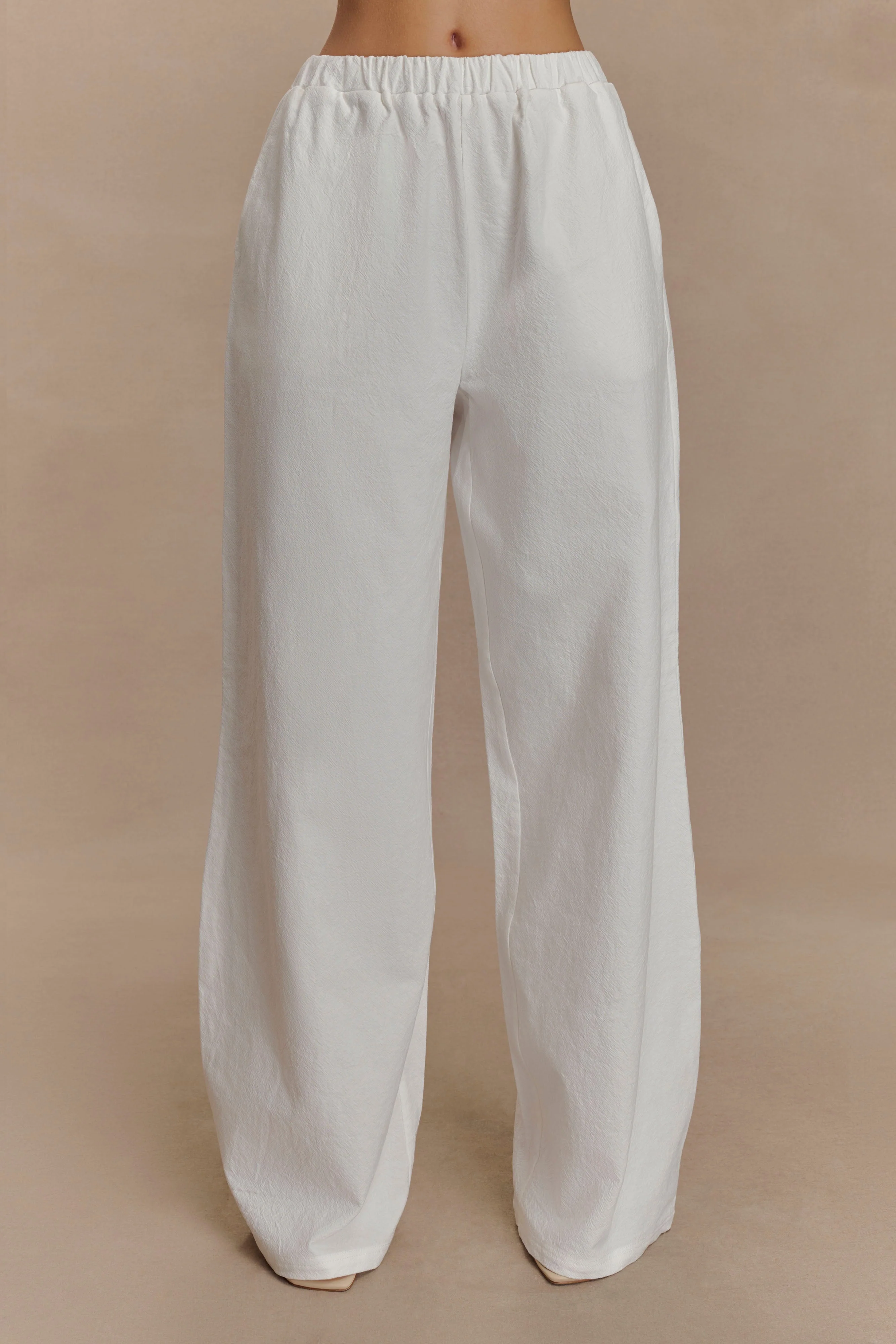 Janayia Cotton Wide Leg Pants - White - Image 2