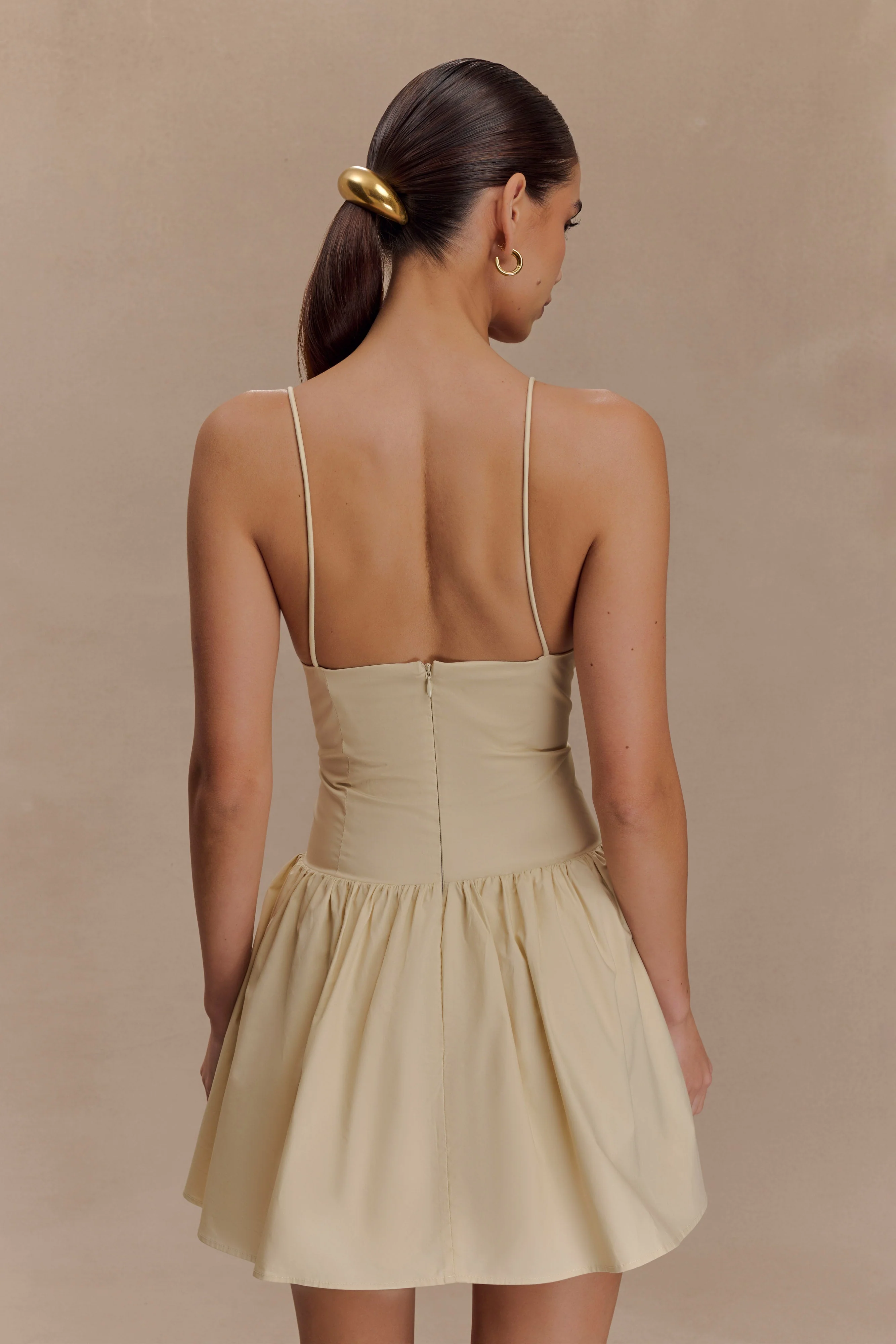 Janis Cotton Frill Mini Dress - Nude - Image 2