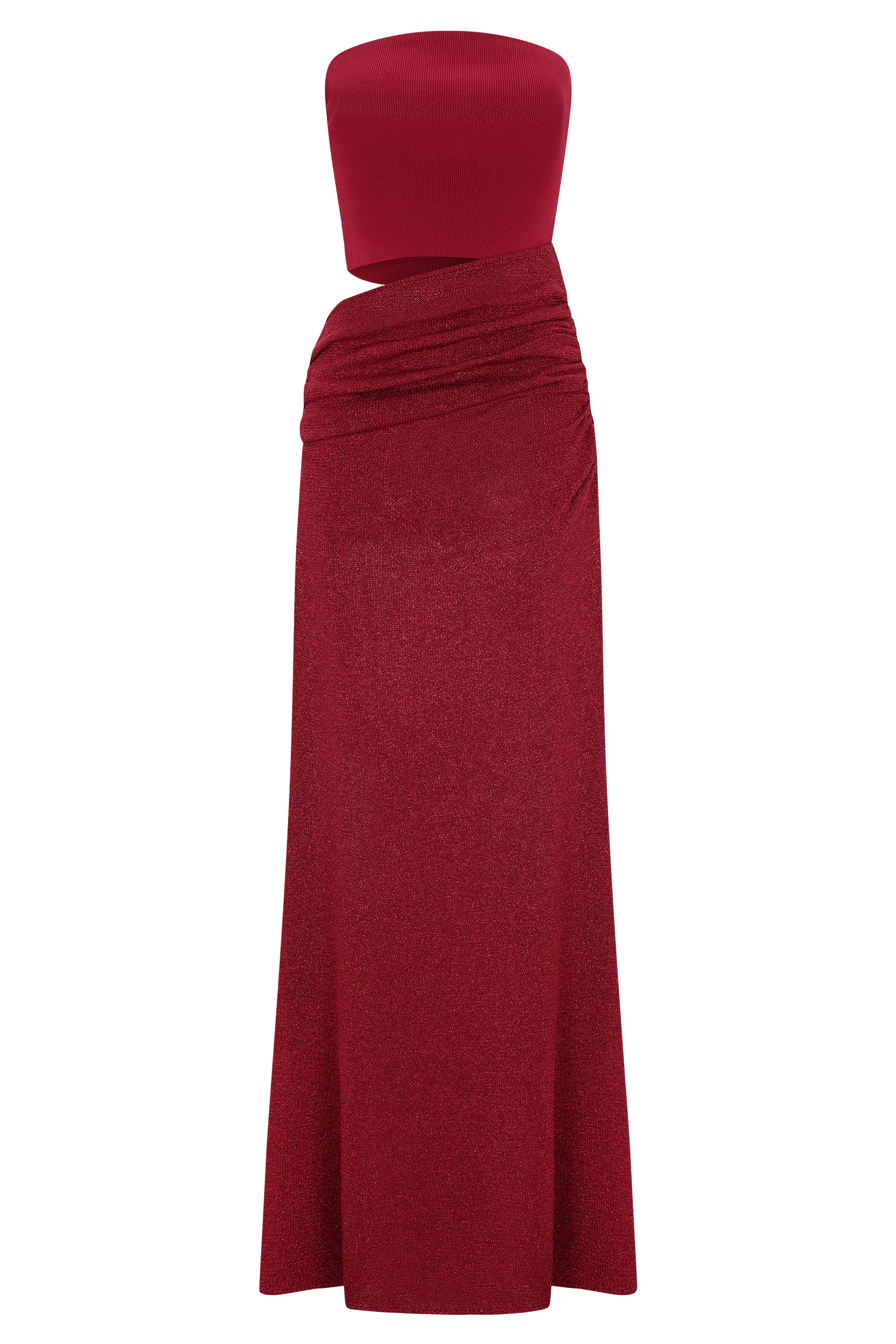 Jasiel Strapless Knit Maxi Dress - Red - Image 9