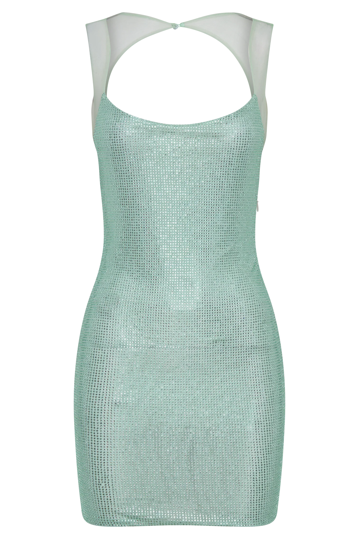Jasmyn Hot Fix Mini Dress With Mesh Back - Mint - Image 9