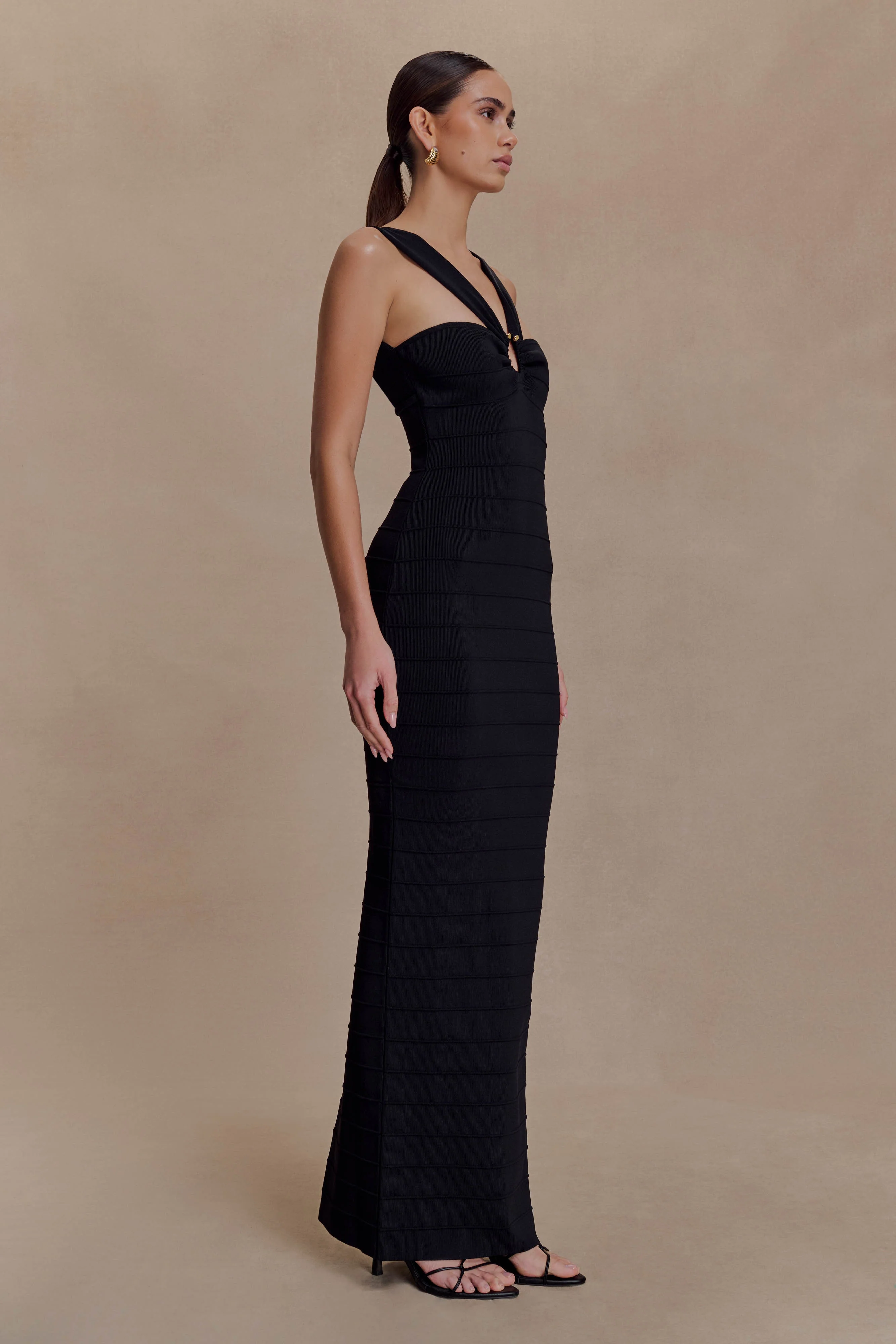Jaylen Bandage Knit Maxi Dress - Black - Image 5